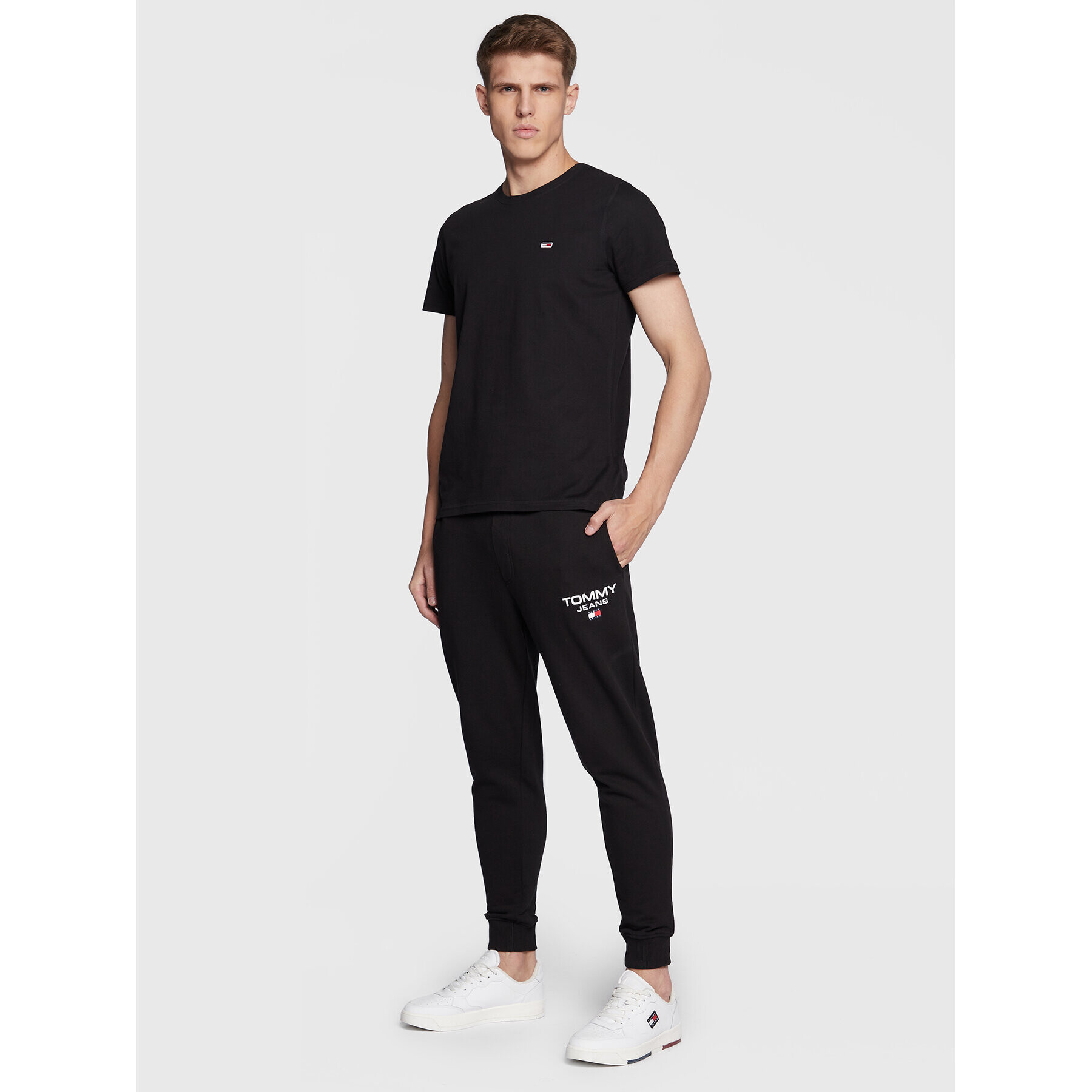 Tommy Jeans Pantaloni trening Entry DM0DM15791 Negru Slim Fit - Pled.ro