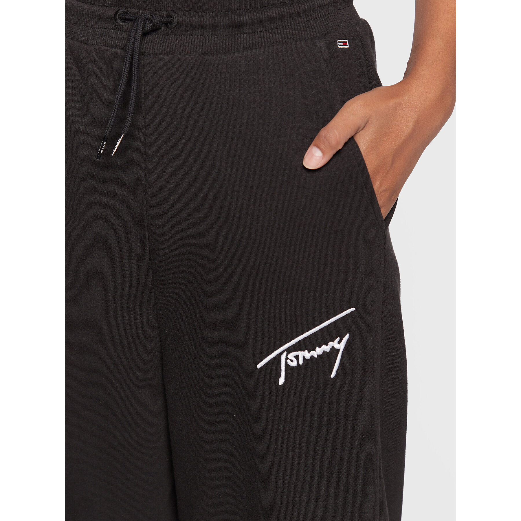 Tommy Jeans Pantaloni trening Signature DW0DW13821 Negru Regular Fit - Pled.ro