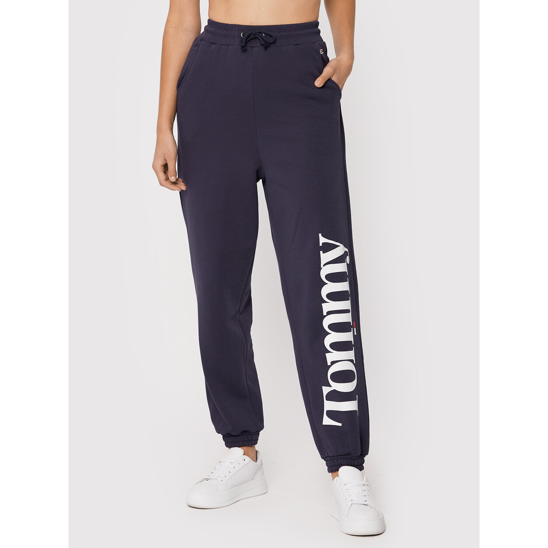 Tommy Jeans Pantaloni trening Tjw Bold DW0DW13760 Bleumarin Relaxed Fit - Pled.ro