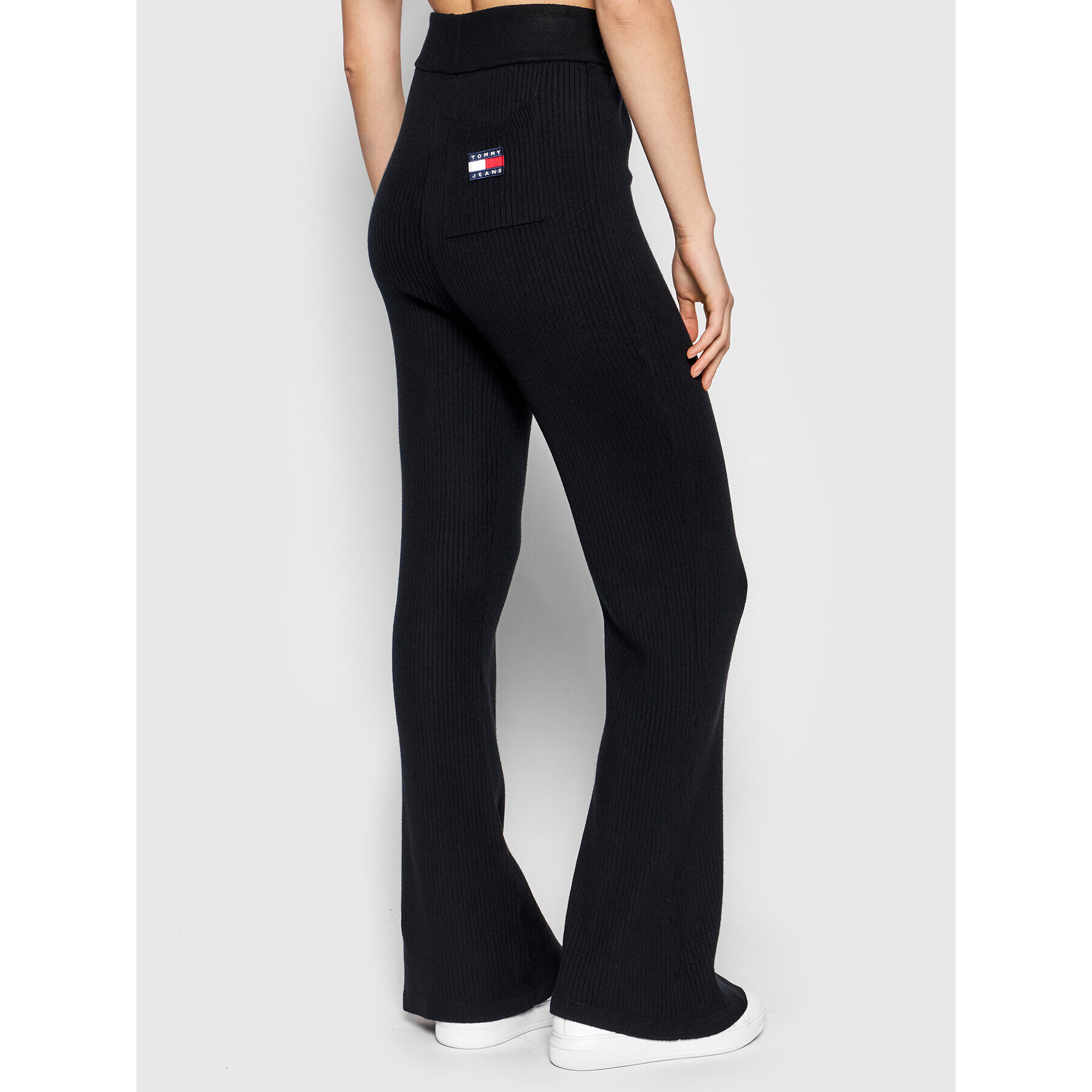 Tommy Jeans Pantaloni tricotați Line DW0DW11884 Negru Regular Fit - Pled.ro