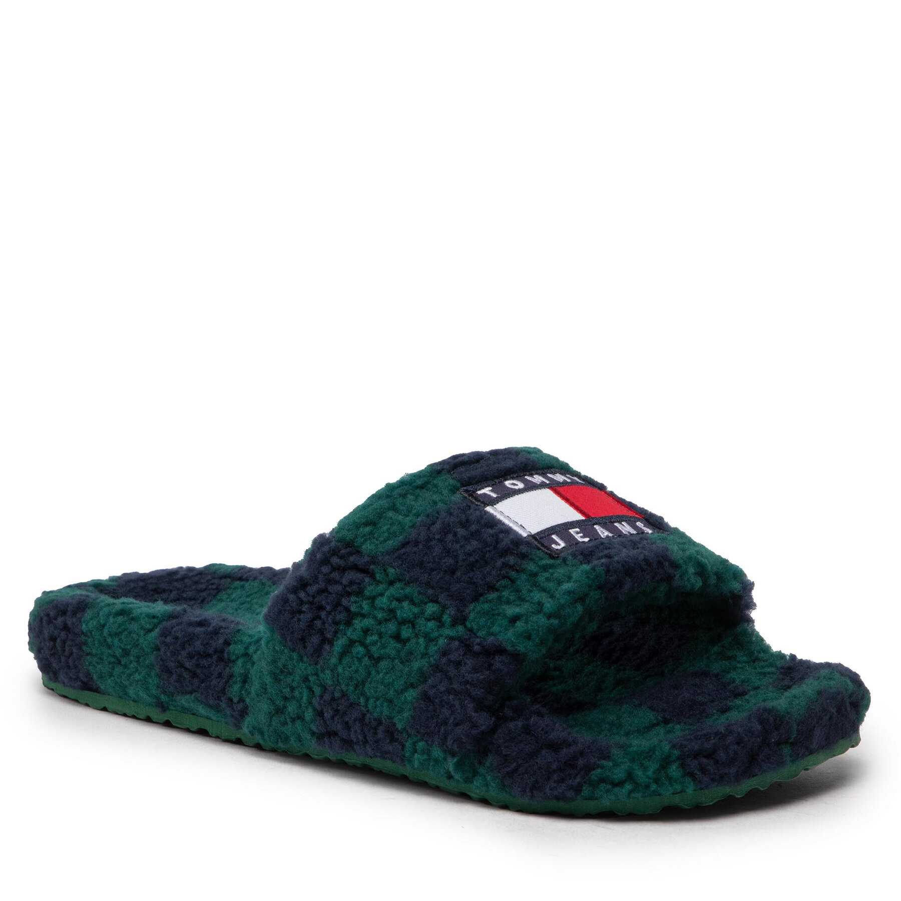 Tommy Jeans Papuci de casă Flag Slipper EM0EM01097 Verde - Pled.ro