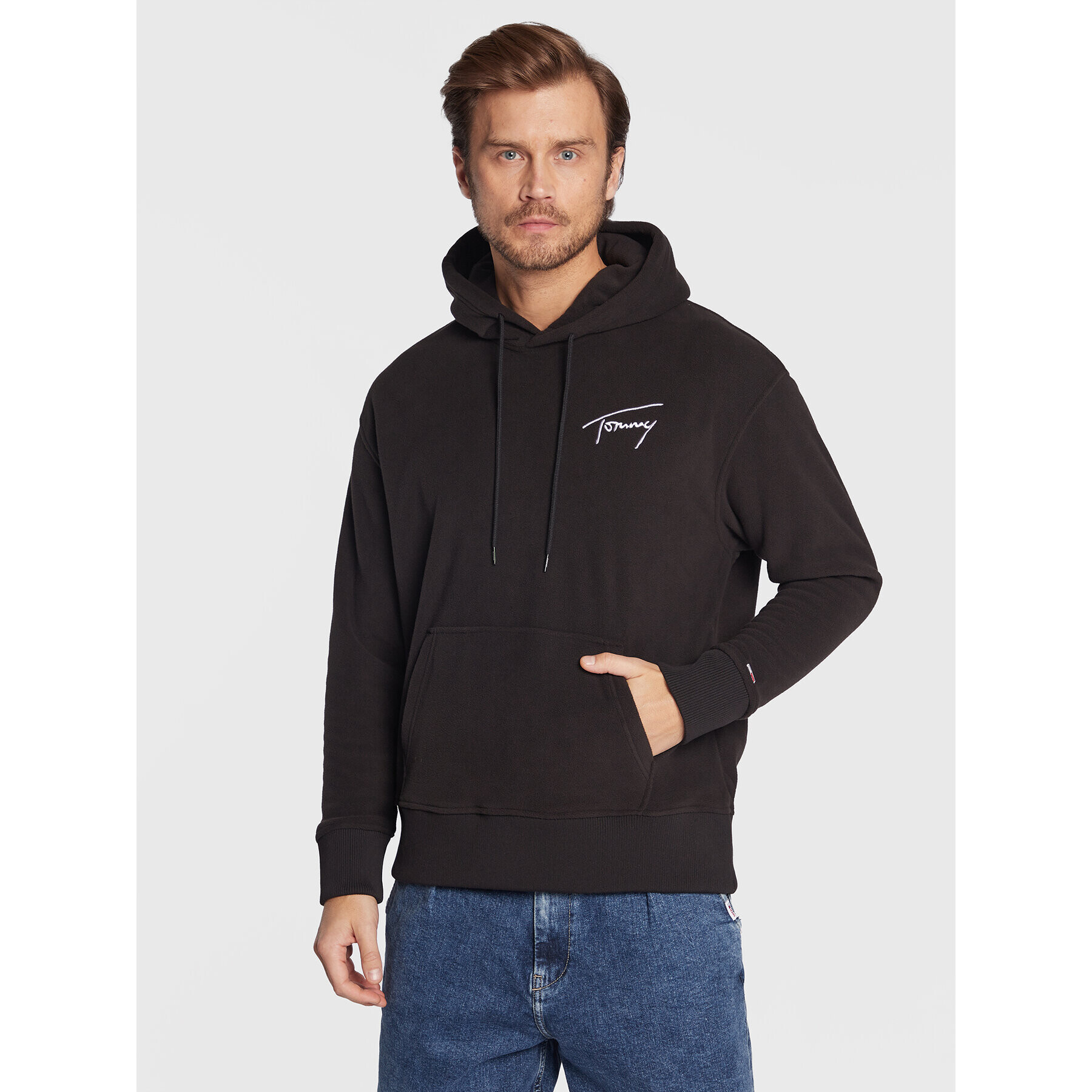 Tommy Jeans Polar Signature DM0DM15030 Negru Relaxed Fit - Pled.ro