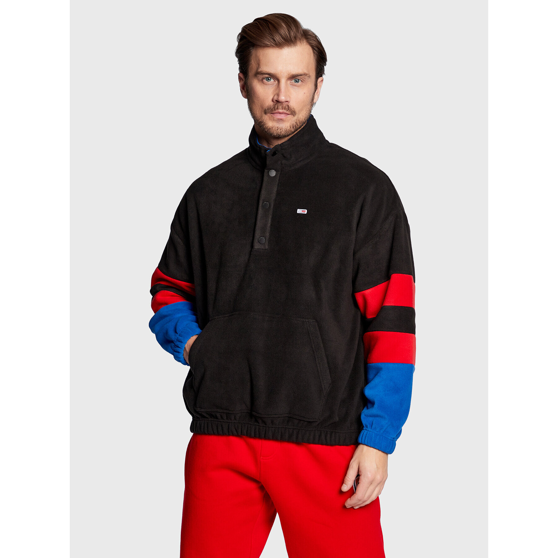 Tommy Jeans Polar Skater Modern Sport DM0DM15687 Negru Oversize - Pled.ro