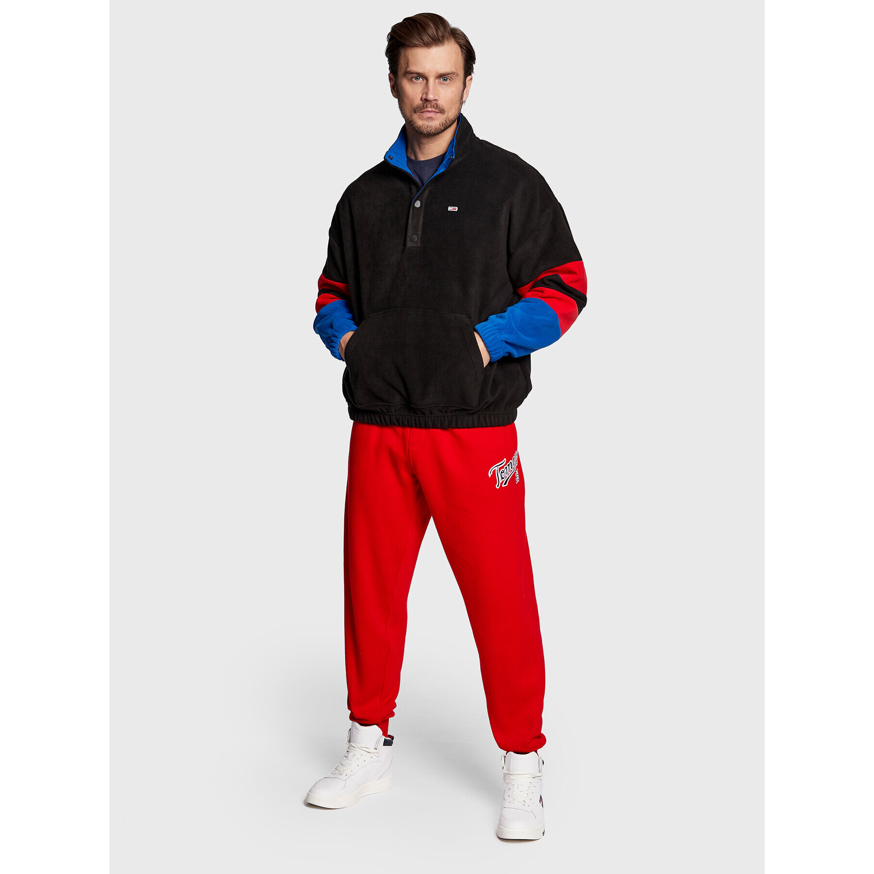 Tommy Jeans Polar Skater Modern Sport DM0DM15687 Negru Oversize - Pled.ro