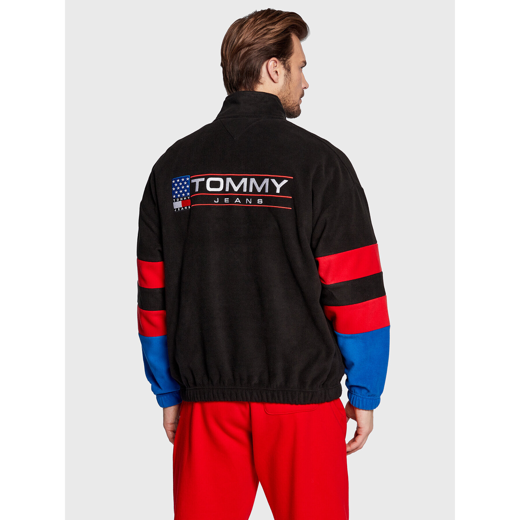 Tommy Jeans Polar Skater Modern Sport DM0DM15687 Negru Oversize - Pled.ro