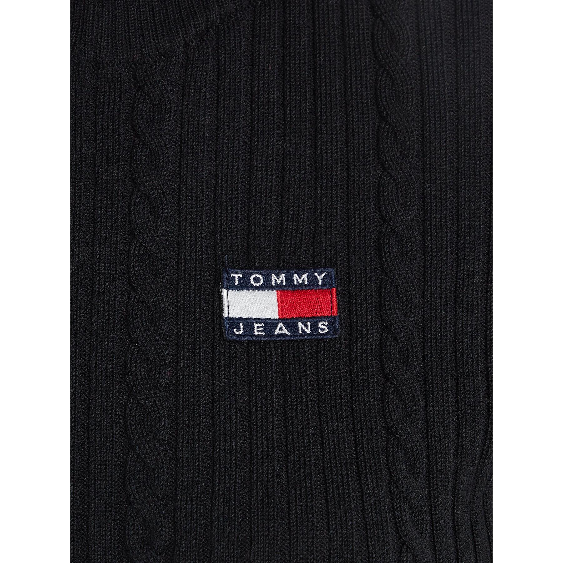 Tommy Jeans Pulover BadgeDW0DW16532 Negru Slim Fit - Pled.ro