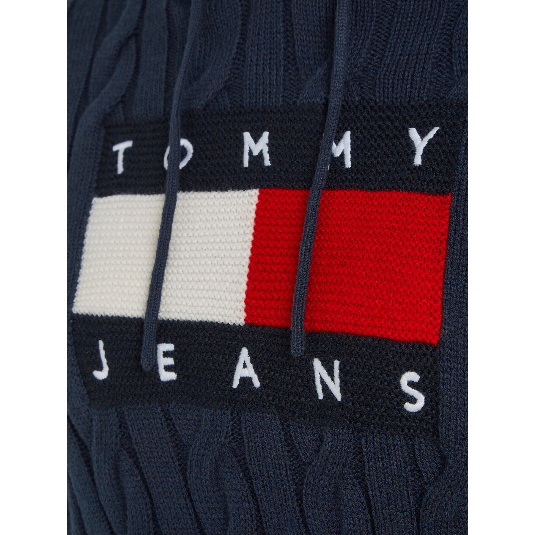 Tommy Jeans Pulover Center Flag DW0DW16528 Bleumarin Regular Fit - Pled.ro