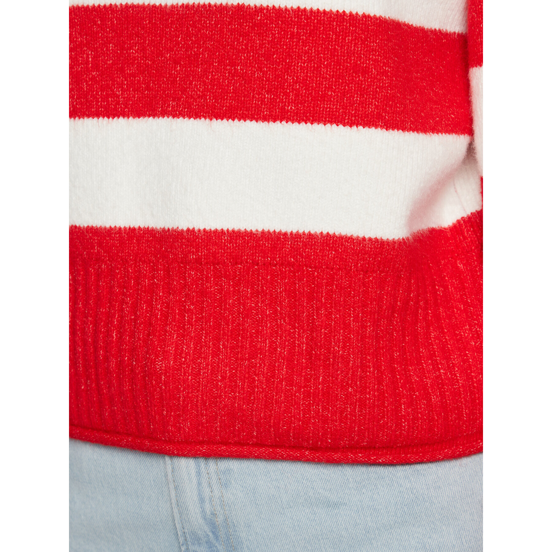 Tommy Jeans Pulover Stripe Badge DW0DW14956 Roșu Regular Fit - Pled.ro