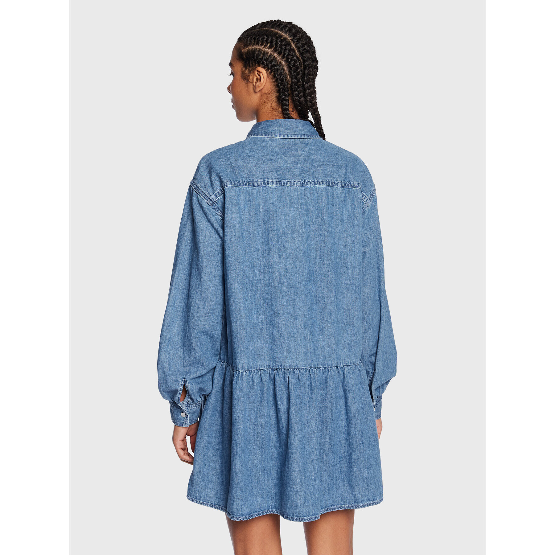 Tommy Jeans Rochie de blugi Chambray DW0DW15022 Albastru Regular Fit - Pled.ro