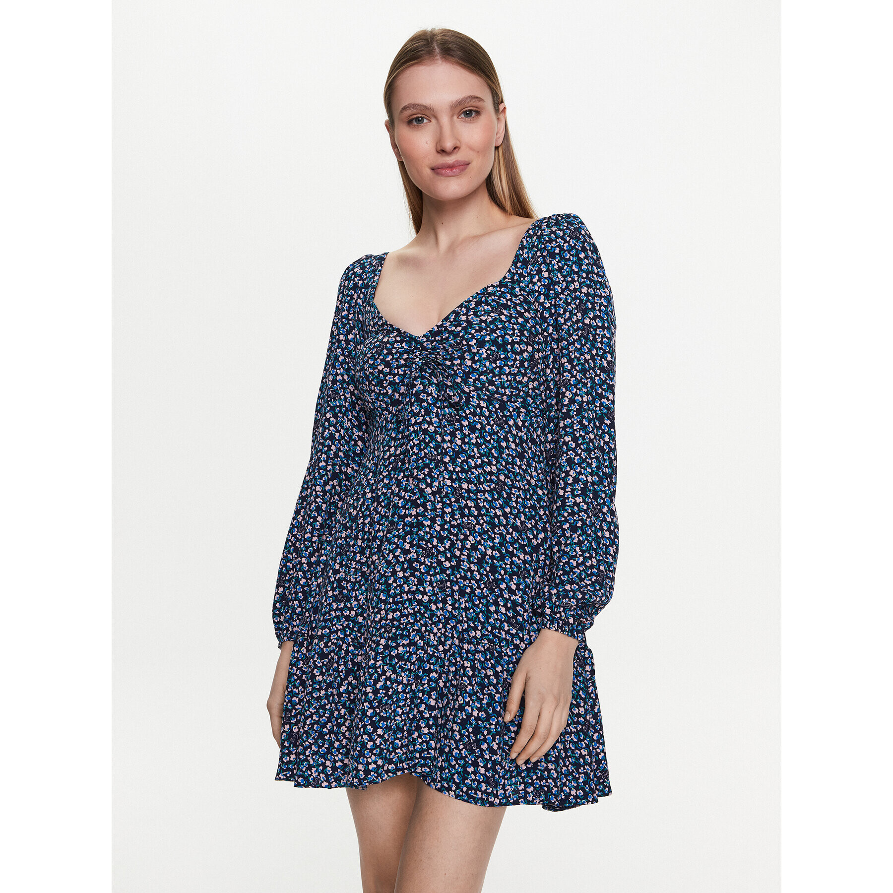 Tommy Jeans Rochie de zi Disty Floar DW0DW15183 Bleumarin Regular Fit - Pled.ro