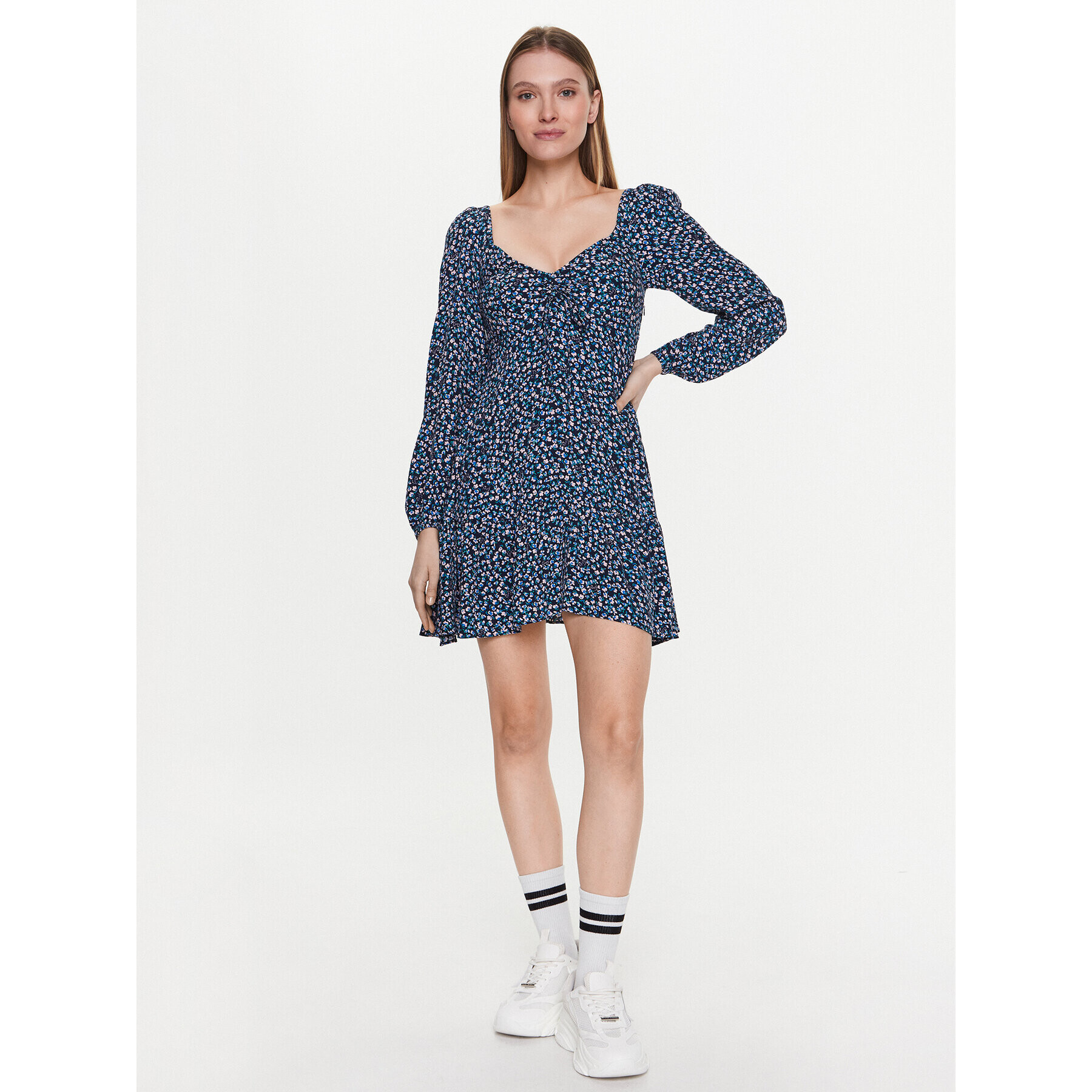 Tommy Jeans Rochie de zi Disty Floar DW0DW15183 Bleumarin Regular Fit - Pled.ro