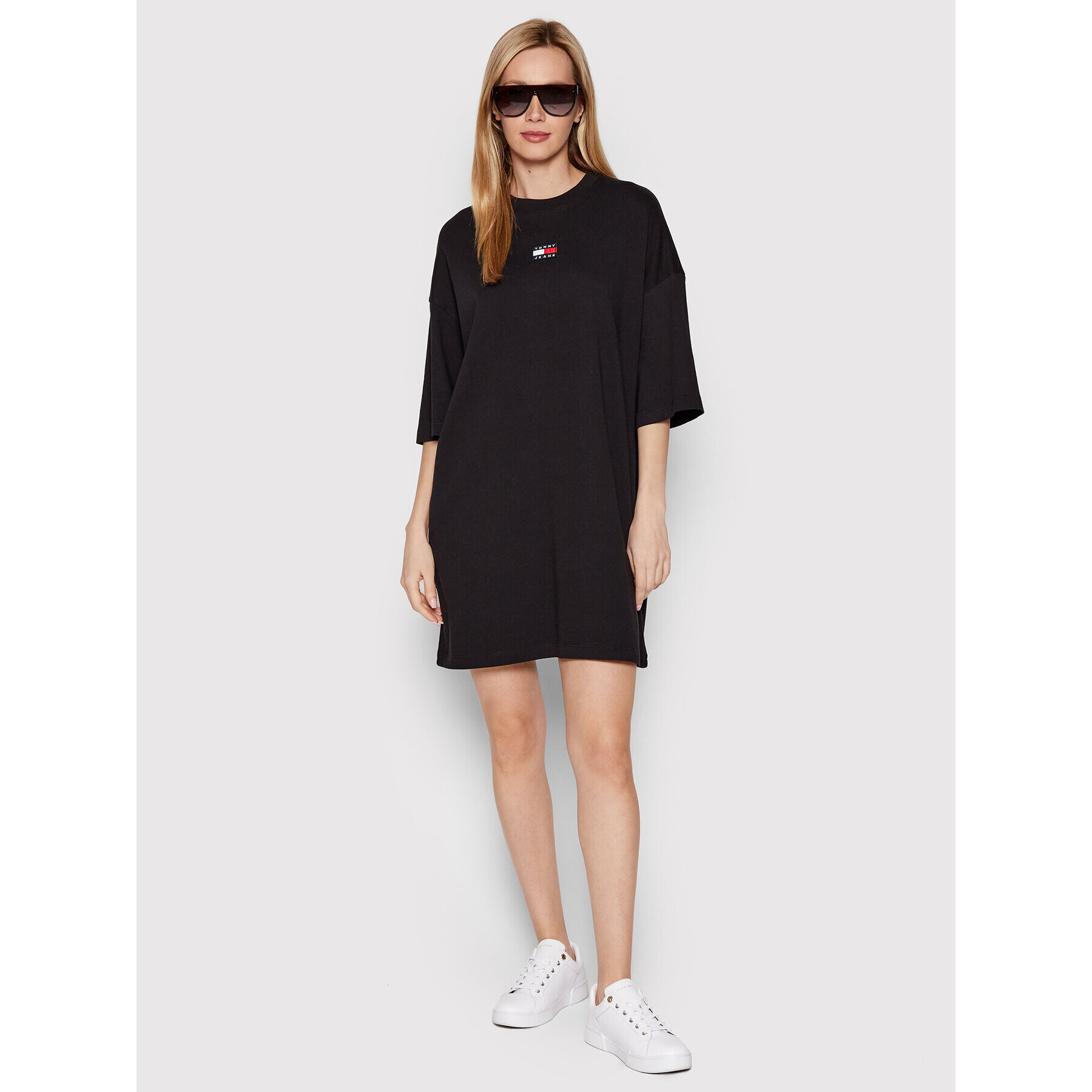 Tommy Jeans Rochie de zi DW0DW10370 Negru Oversize - Pled.ro