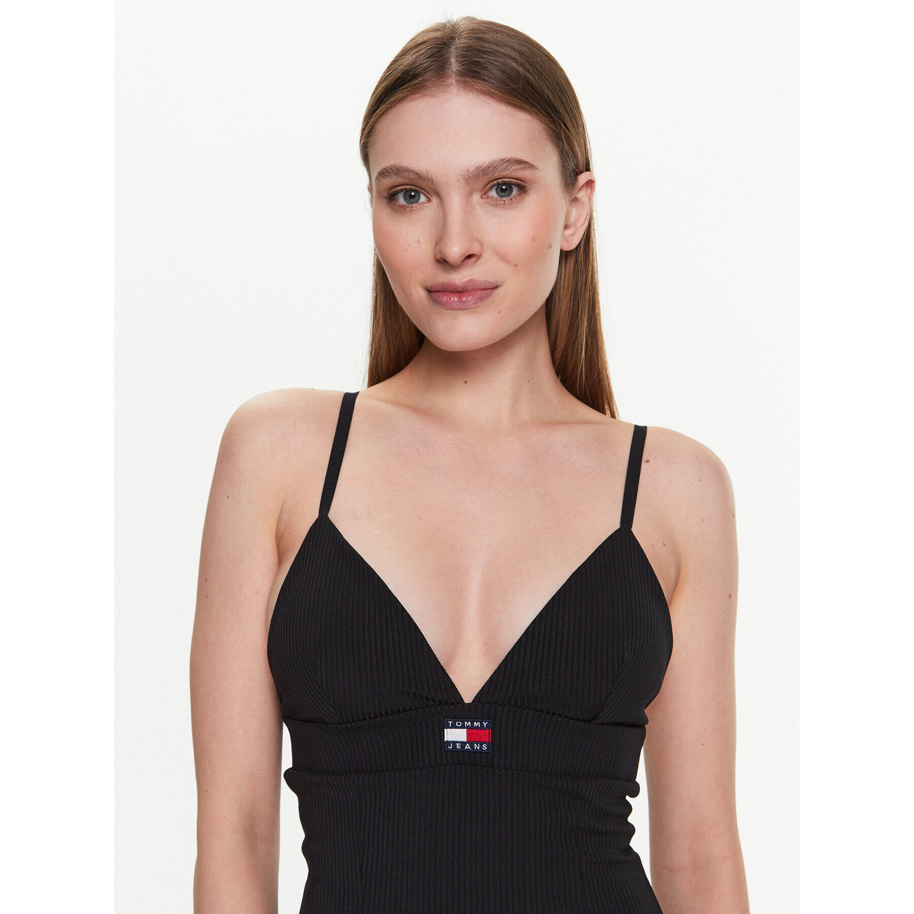 Tommy Jeans Rochie de zi DW0DW15360 Negru Regular Fit - Pled.ro