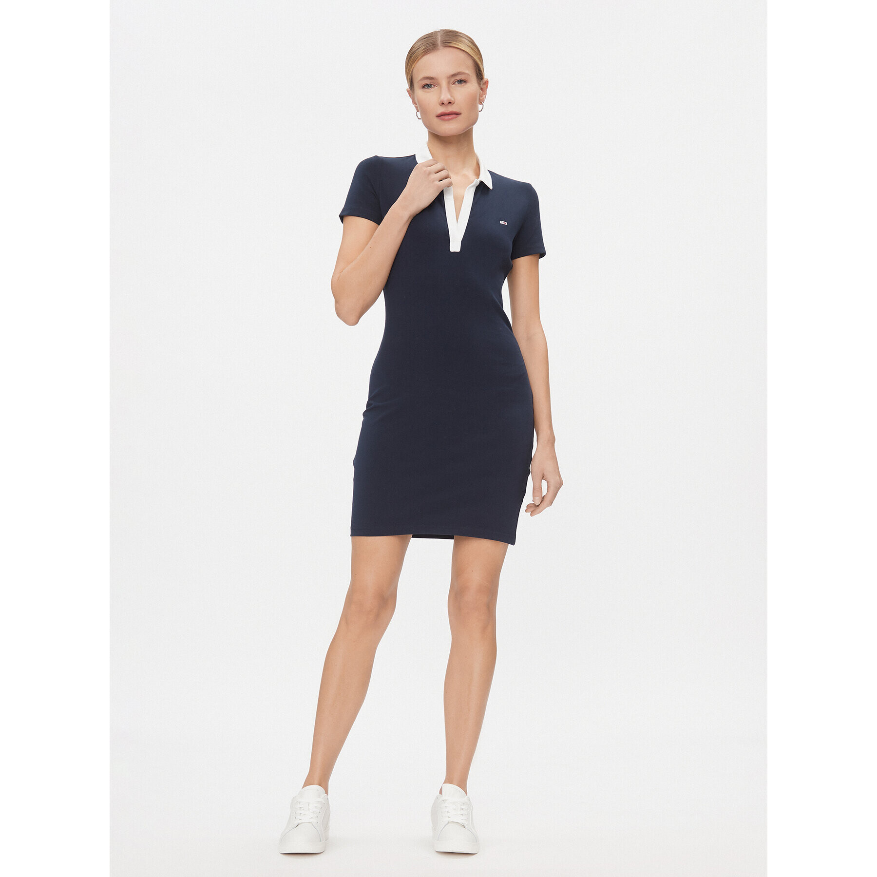 Tommy Jeans Rochie de zi DW0DW17410 Bleumarin Slim Fit - Pled.ro