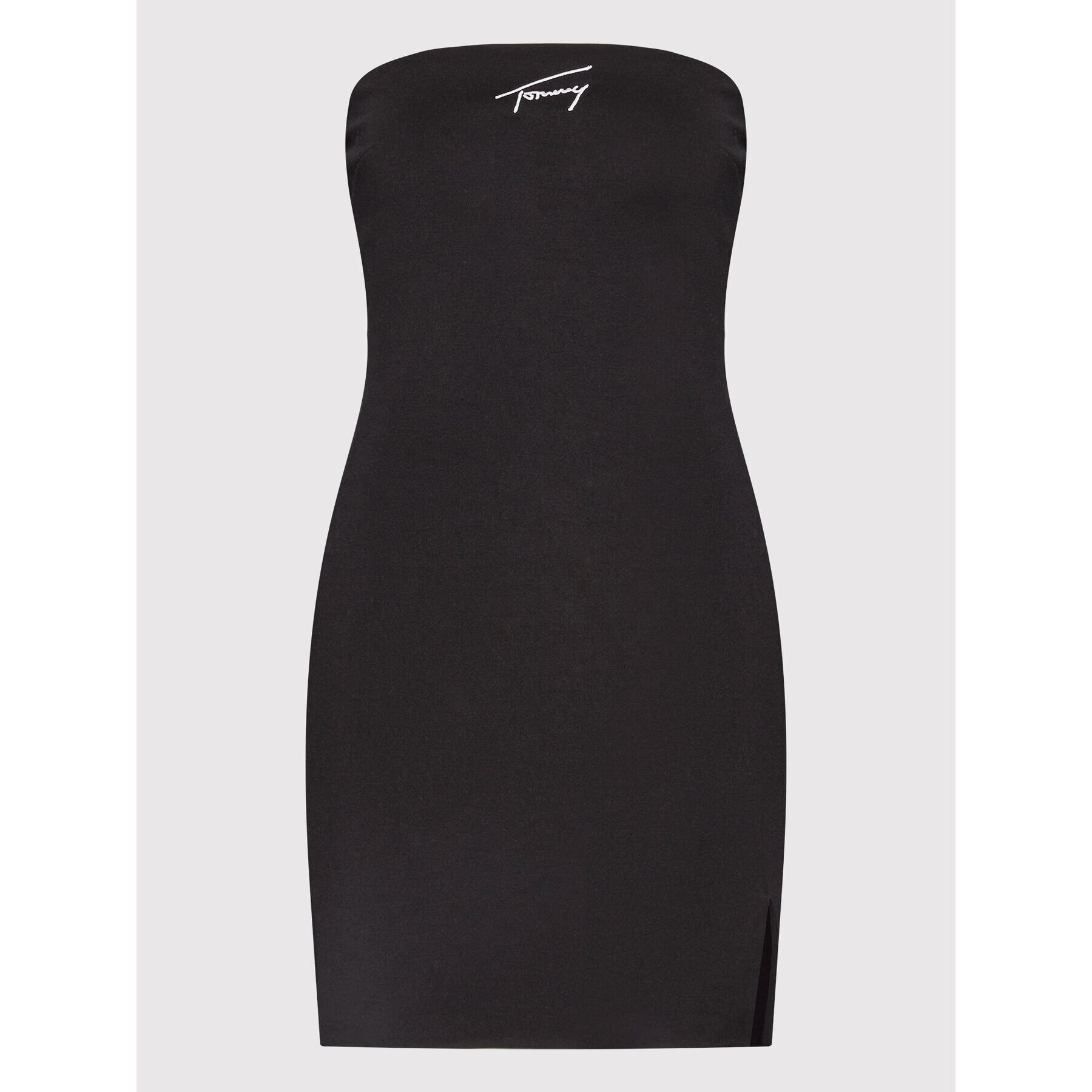 Tommy Jeans Rochie de zi Signature Bodycon DW0DW12884 Negru Slim Fit - Pled.ro