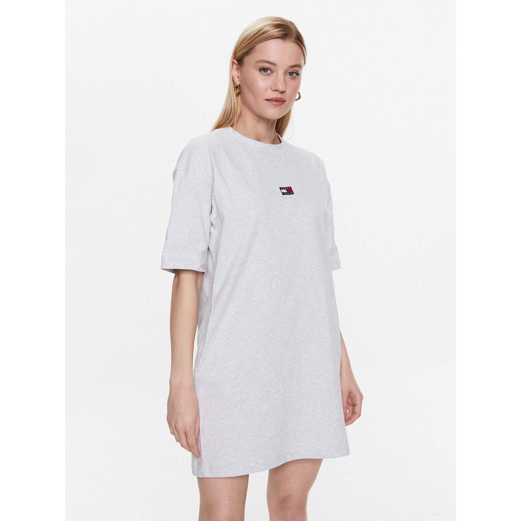 Tommy Jeans Rochie de zi Tjw Ova Varisity Prep Tee Dress DW0DW15570 Gri Relaxed Fit - Pled.ro