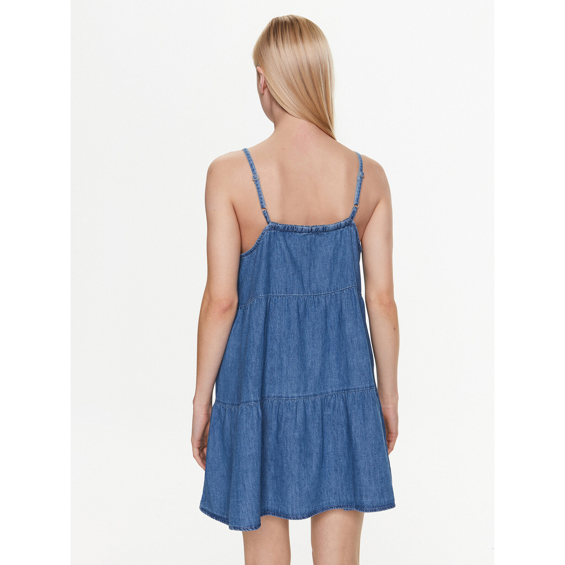 Tommy Jeans Rochie de zi Trered Chambray DW0DW15185 Albastru Relaxed Fit - Pled.ro