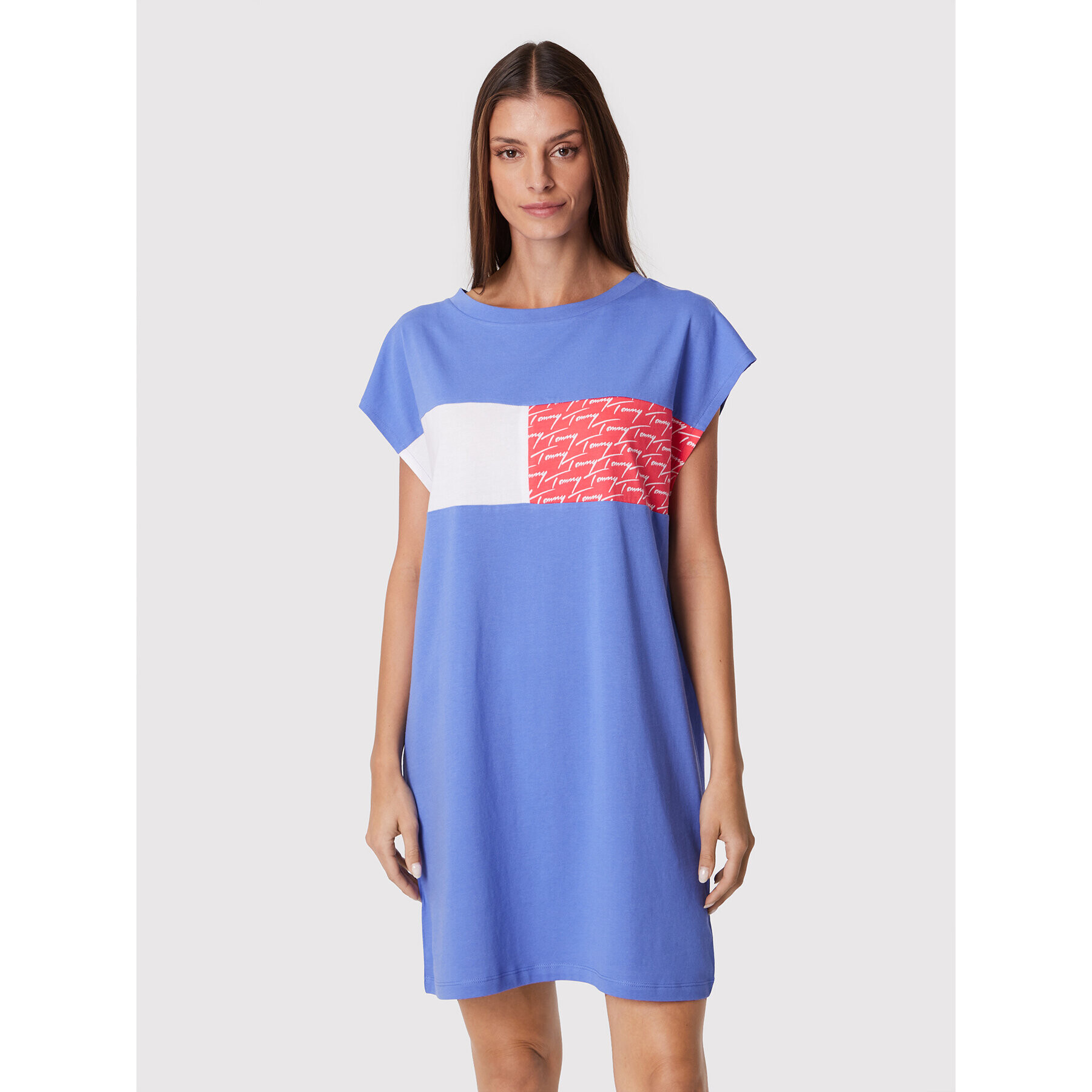 Tommy Jeans Rochie de zi UW0UW03704 Albastru Relaxed Fit - Pled.ro