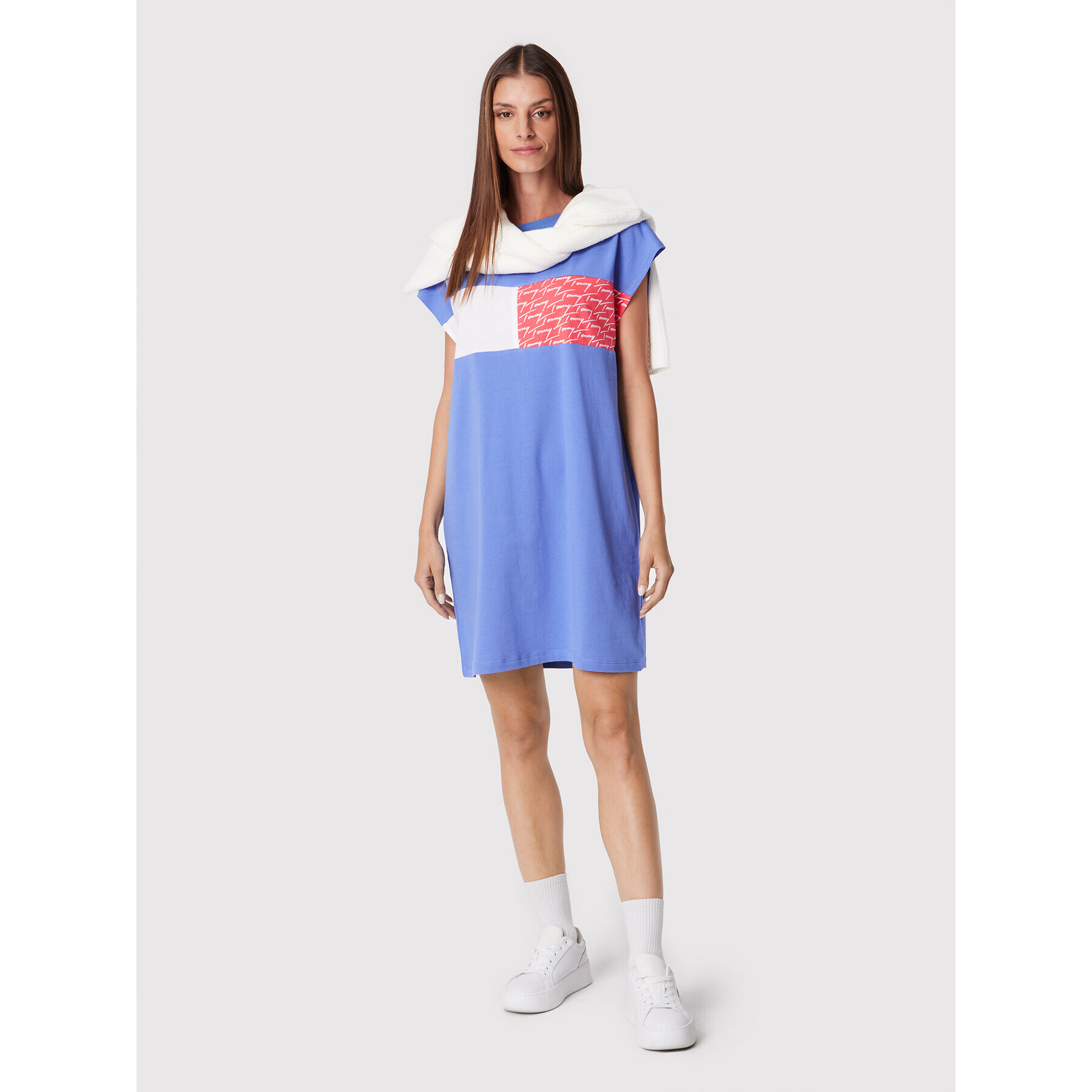 Tommy Jeans Rochie de zi UW0UW03704 Albastru Relaxed Fit - Pled.ro