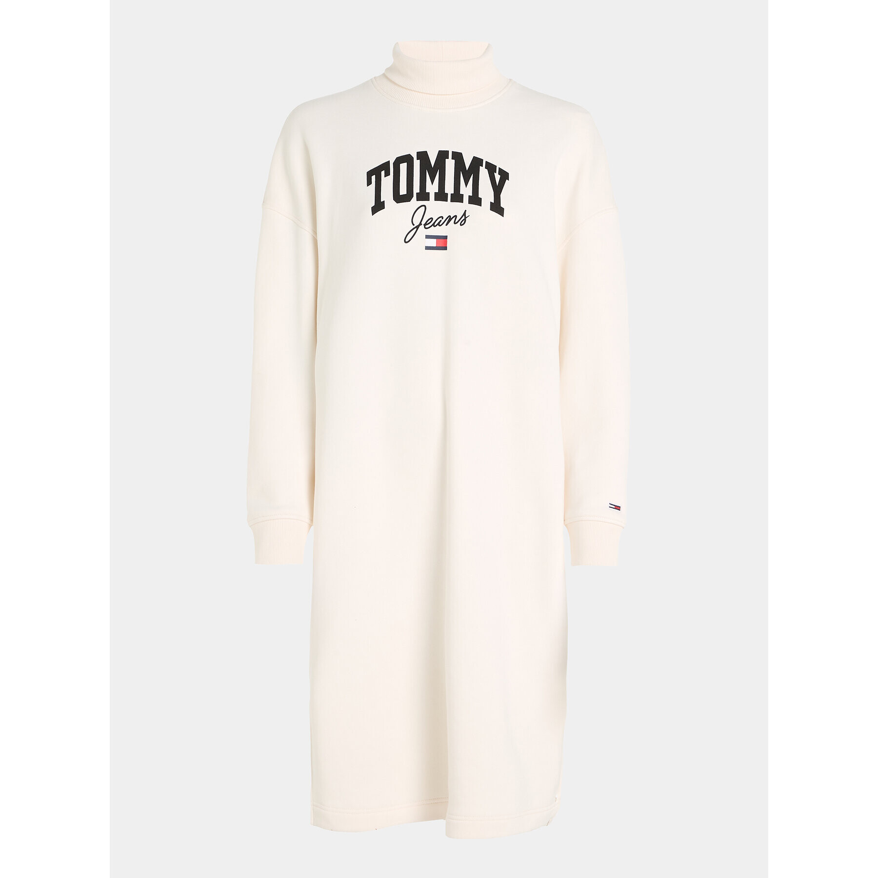 Tommy Jeans Rochie tricotată New Varisty DW0DW16462 Alb Relaxed Fit - Pled.ro