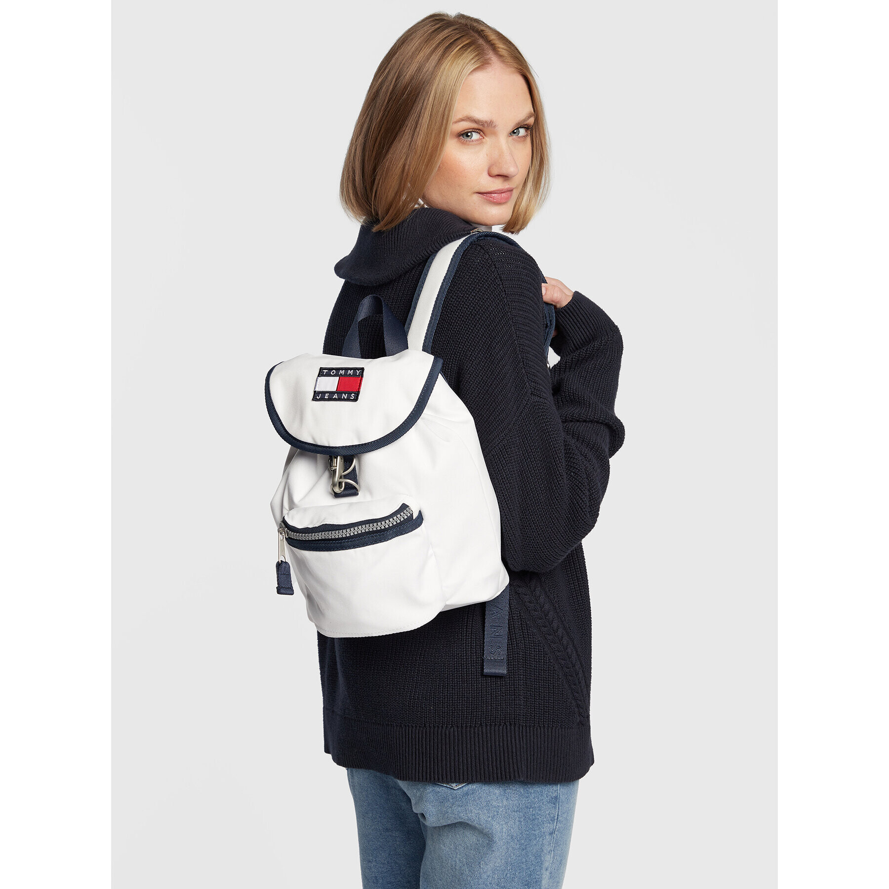 Tommy Jeans Rucsac Tjw Heritage Backpack Print AW0AW12410 Alb - Pled.ro