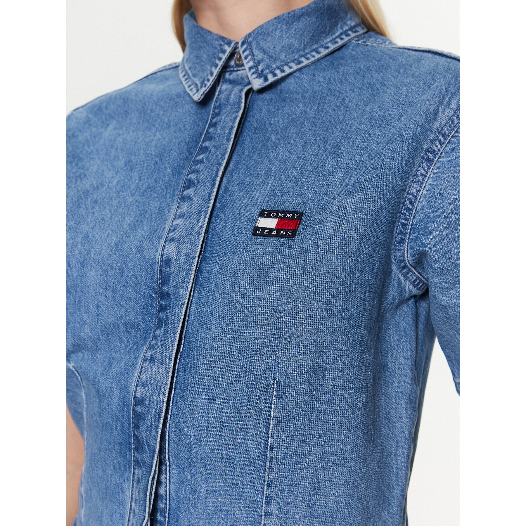 Tommy Jeans Salopetă Badge DW0DW15187 Albastru Regular Fit - Pled.ro