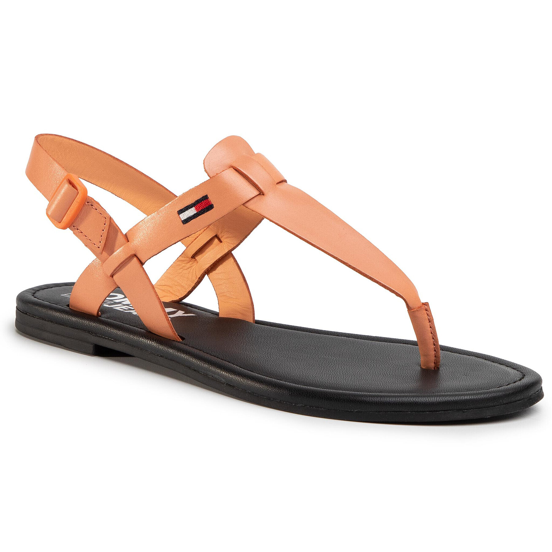 Tommy Jeans Sandale Color Block Basic Thong Sandal EN0EN00908 Portocaliu - Pled.ro