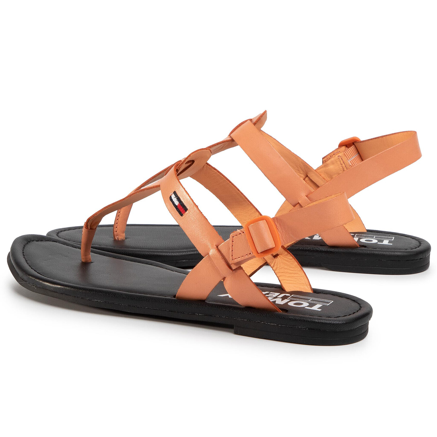 Tommy Jeans Sandale Color Block Basic Thong Sandal EN0EN00908 Portocaliu - Pled.ro