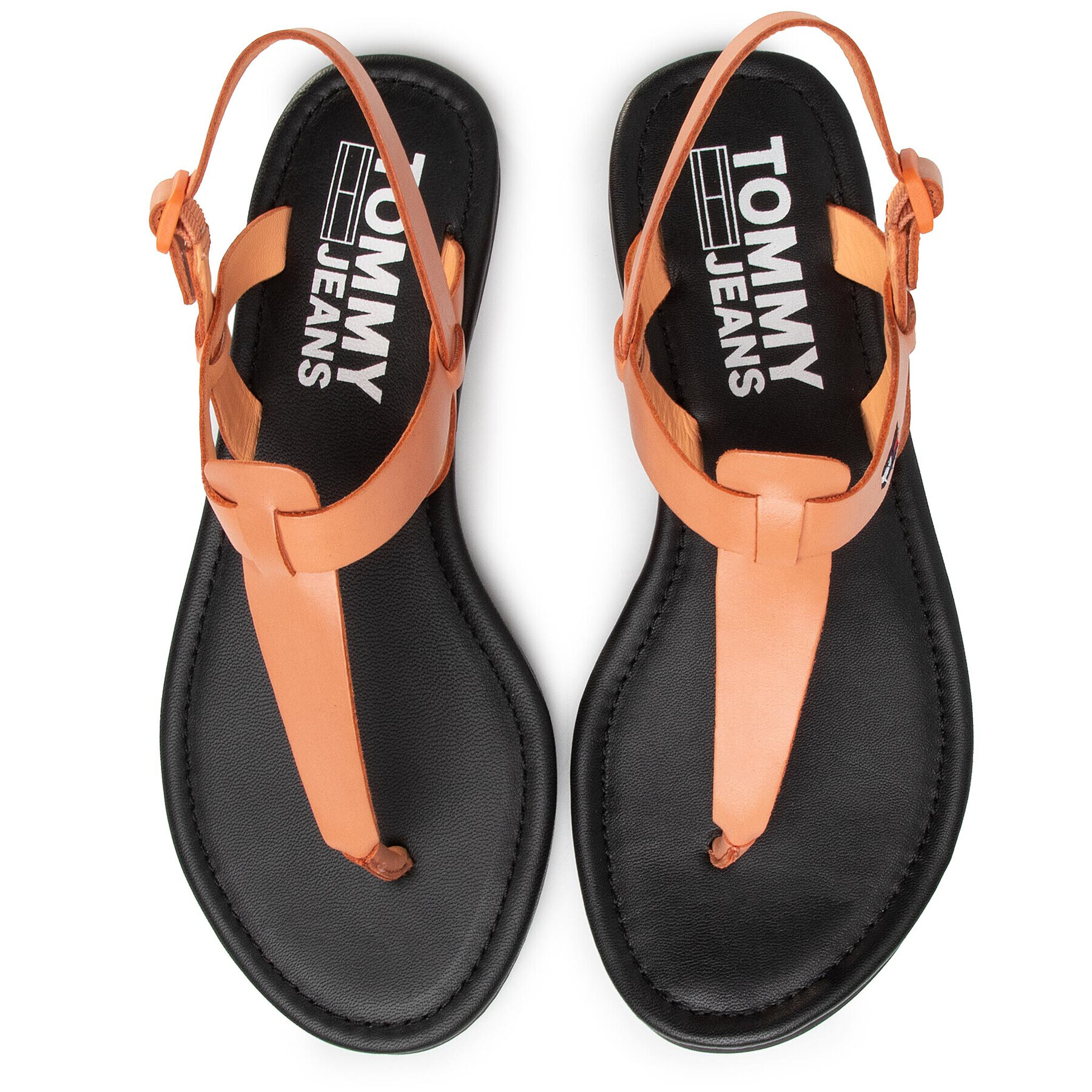 Tommy Jeans Sandale Color Block Basic Thong Sandal EN0EN00908 Portocaliu - Pled.ro