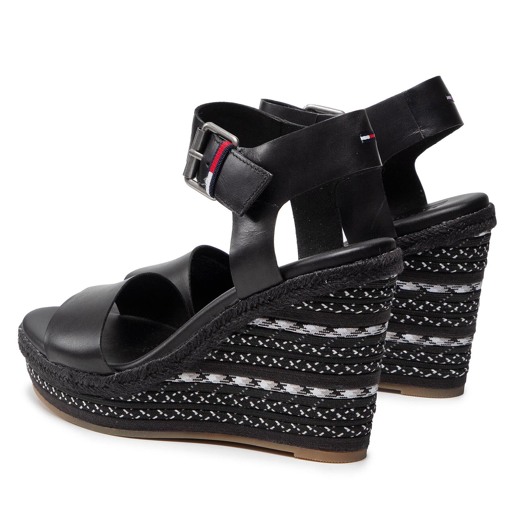 Tommy Jeans Sandale Colored Laces High Wedge EN0EN01439 Negru - Pled.ro