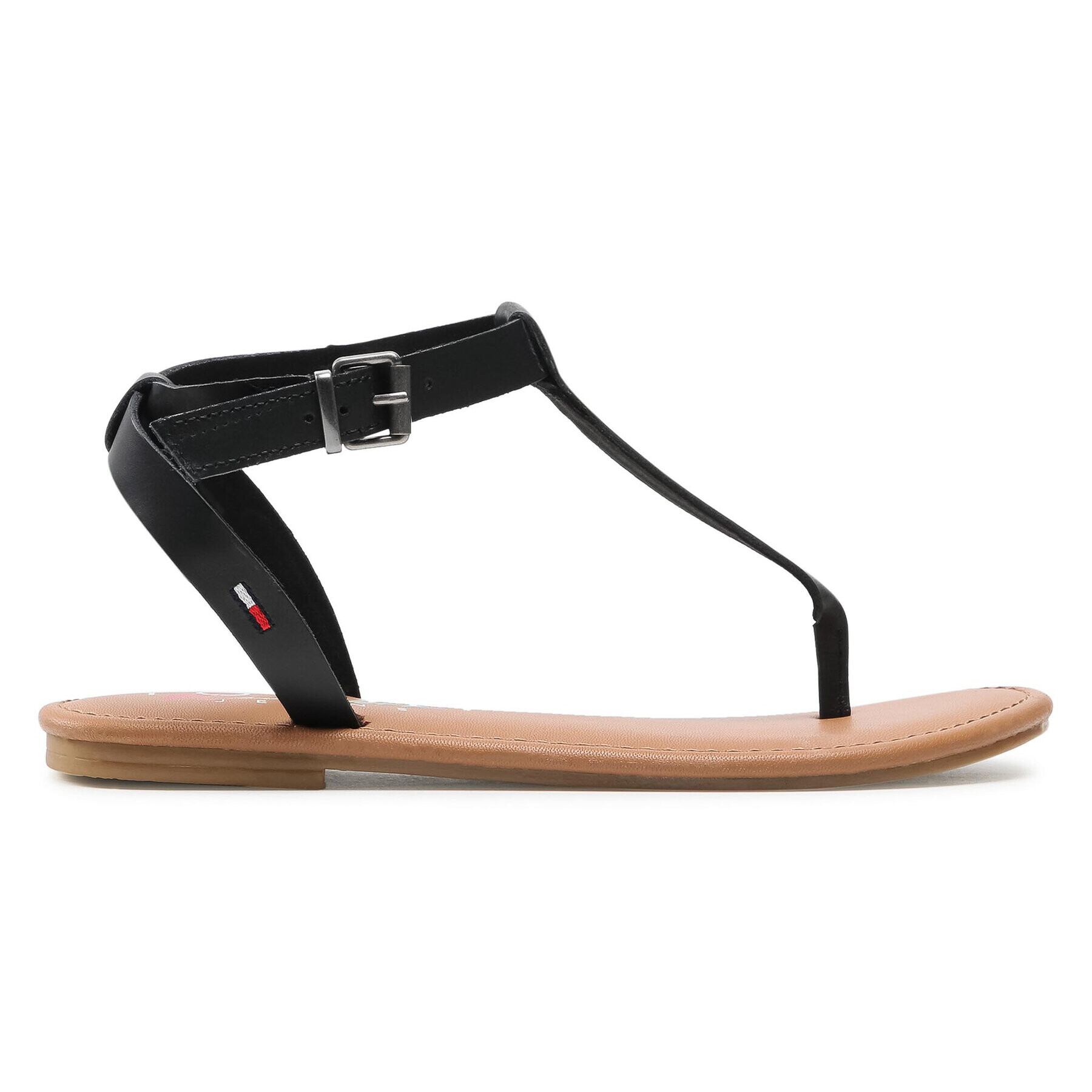 Tommy Jeans Sandale Essential Toe Post Flat Sandal EN0EN01316 Negru - Pled.ro