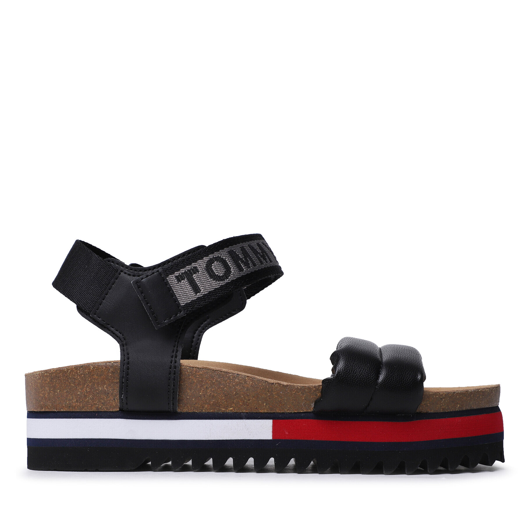 Tommy Jeans Sandale Flag Outsole Sandal EN0EN02122 Negru - Pled.ro