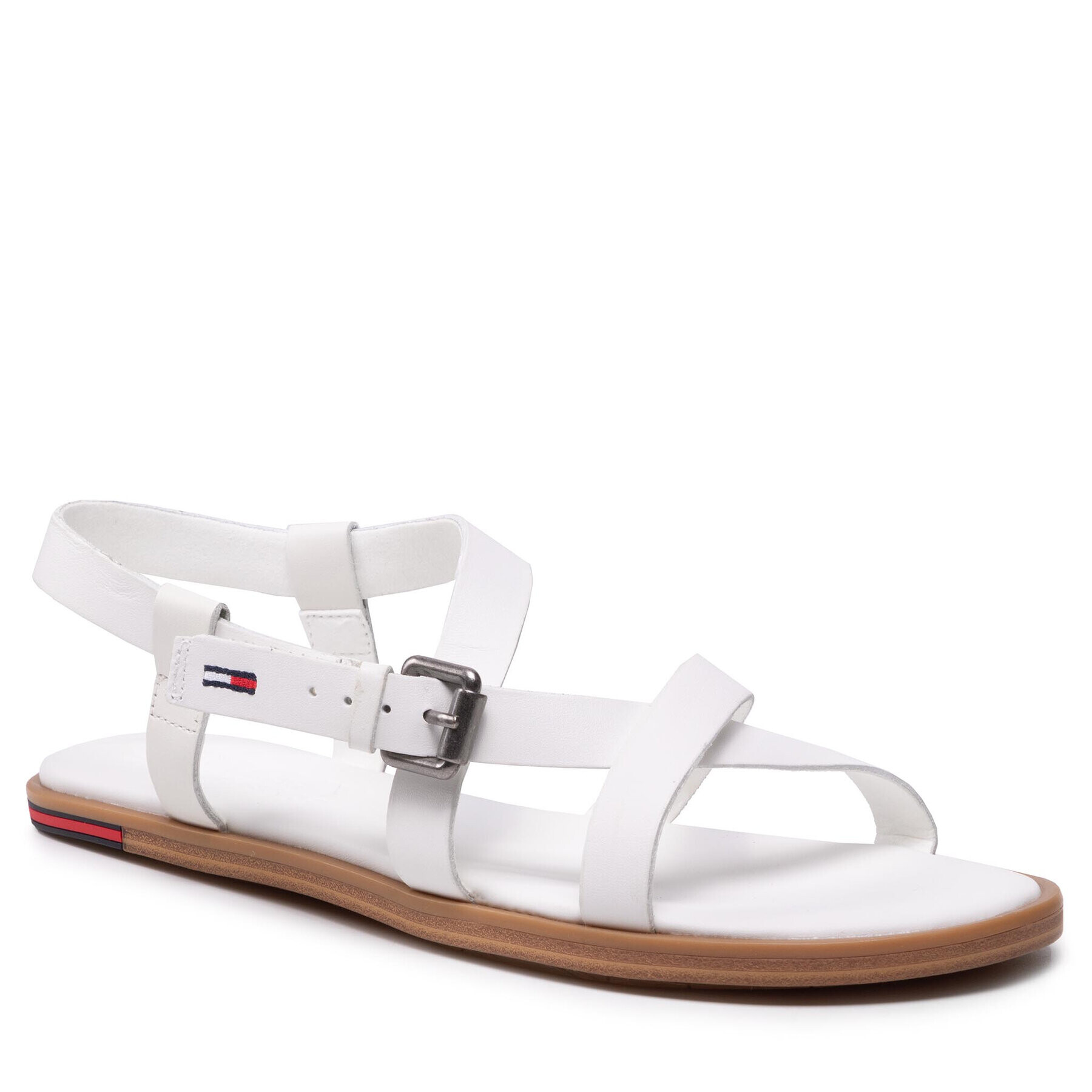 Tommy Jeans Sandale Leather Sandal EN0EN01809 Alb - Pled.ro