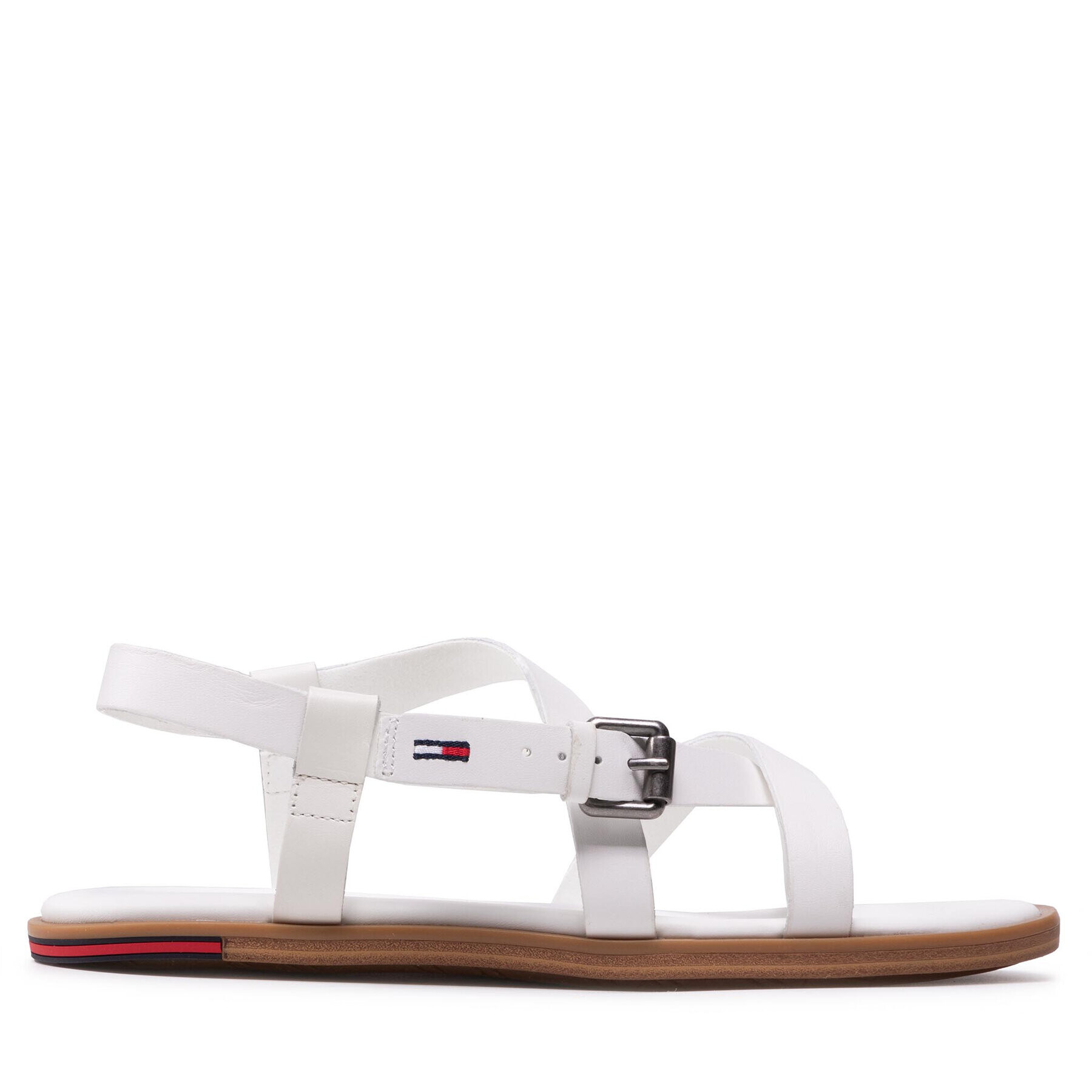 Tommy Jeans Sandale Leather Sandal EN0EN01809 Alb - Pled.ro