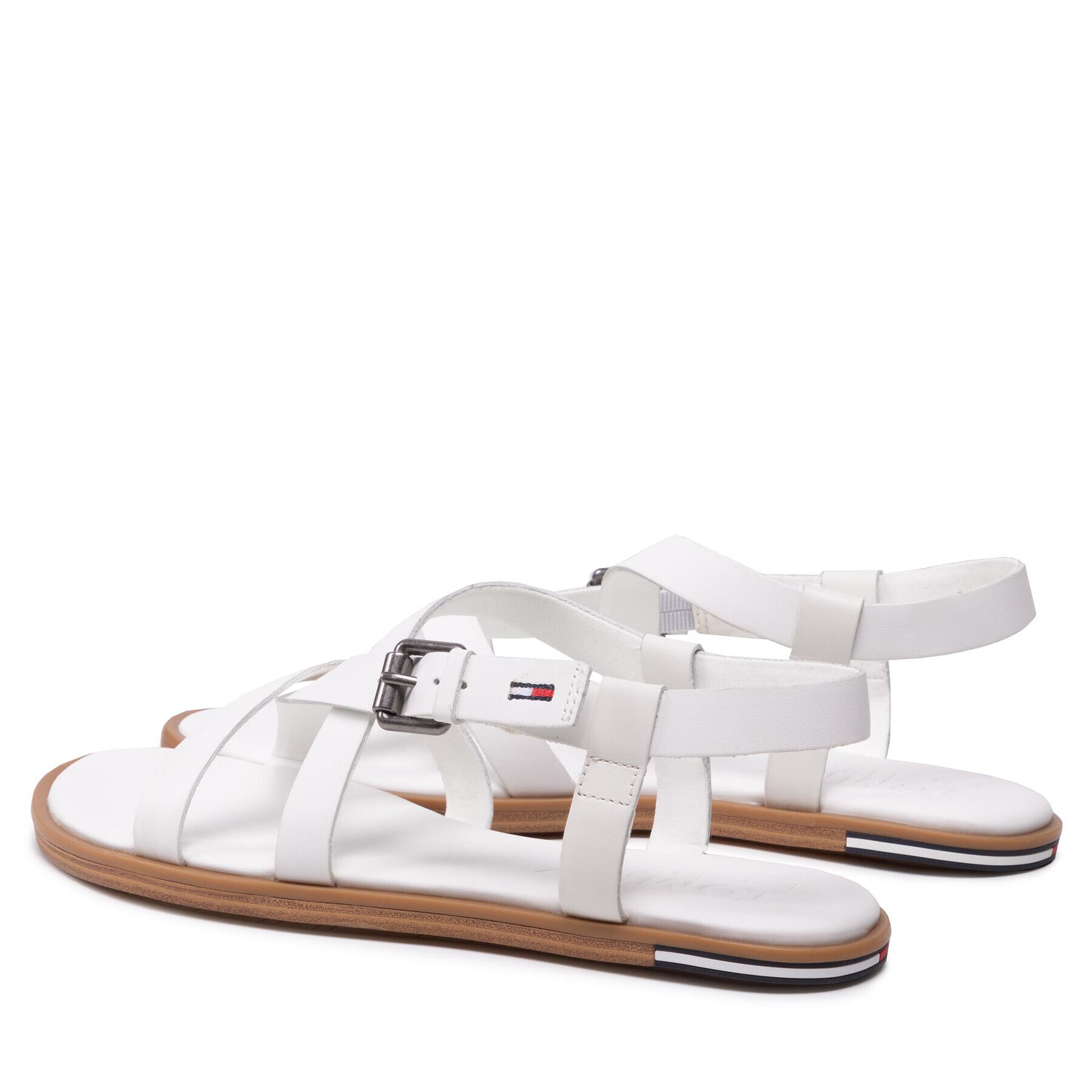 Tommy Jeans Sandale Leather Sandal EN0EN01809 Alb - Pled.ro