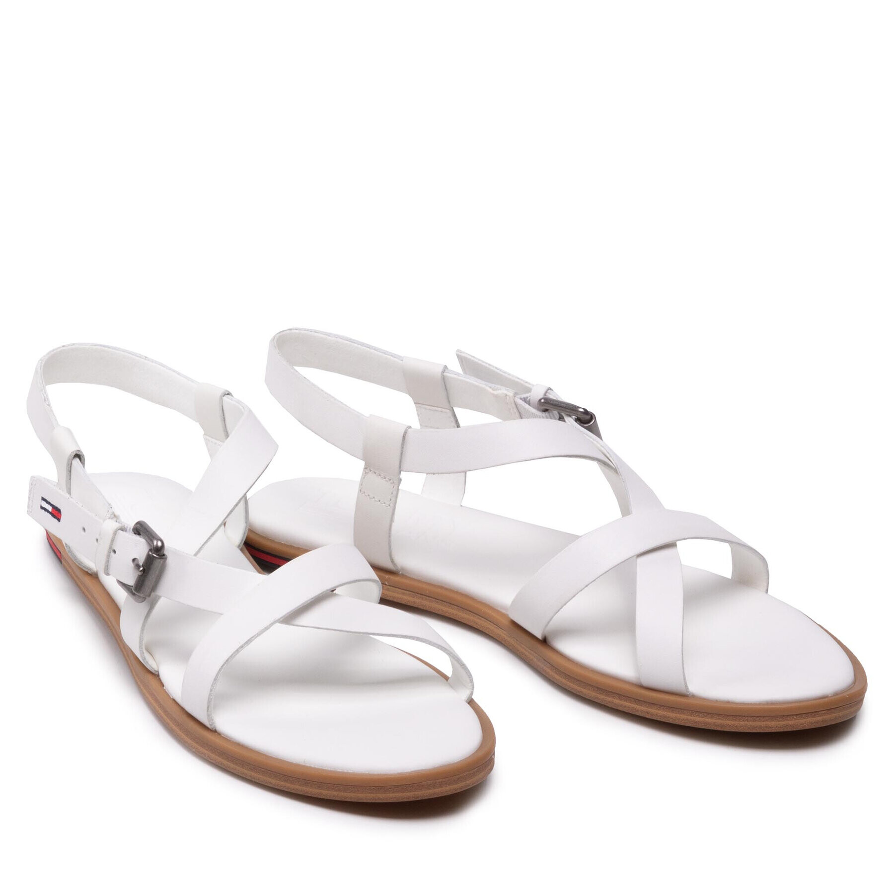 Tommy Jeans Sandale Leather Sandal EN0EN01809 Alb - Pled.ro