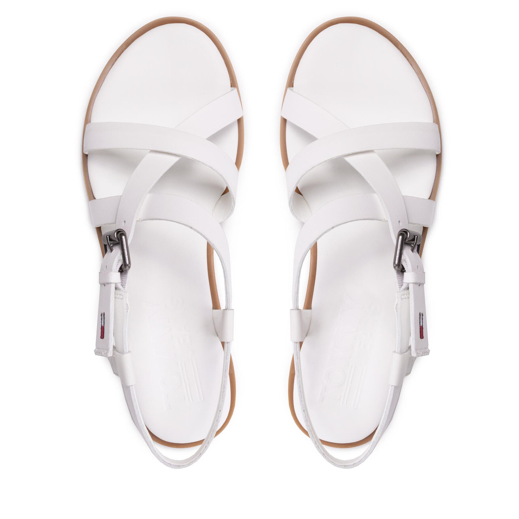 Tommy Jeans Sandale Leather Sandal EN0EN01809 Alb - Pled.ro