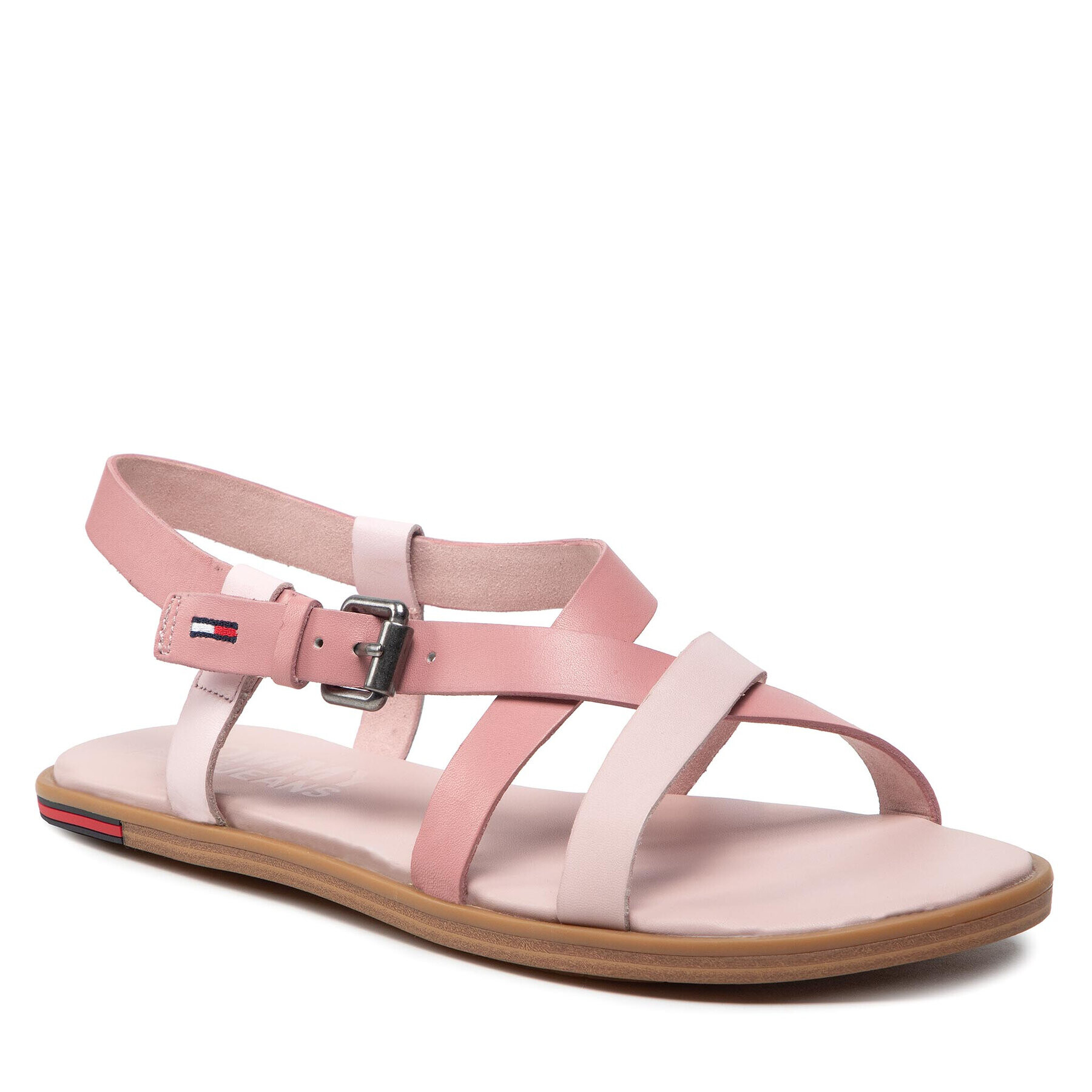 Tommy Jeans Sandale Leather Sandal EN0EN01809 Roz - Pled.ro