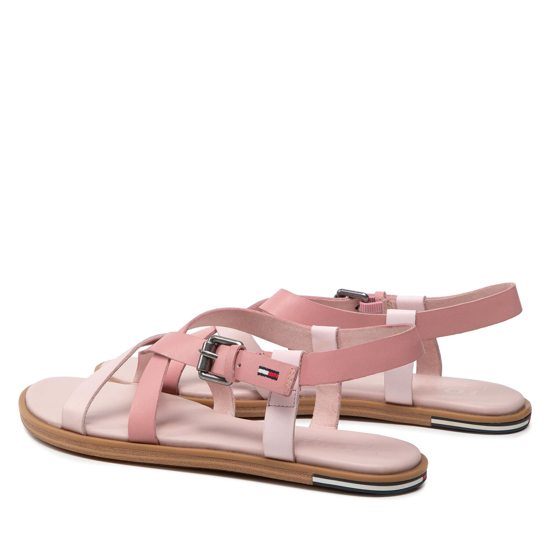 Tommy Jeans Sandale Leather Sandal EN0EN01809 Roz - Pled.ro