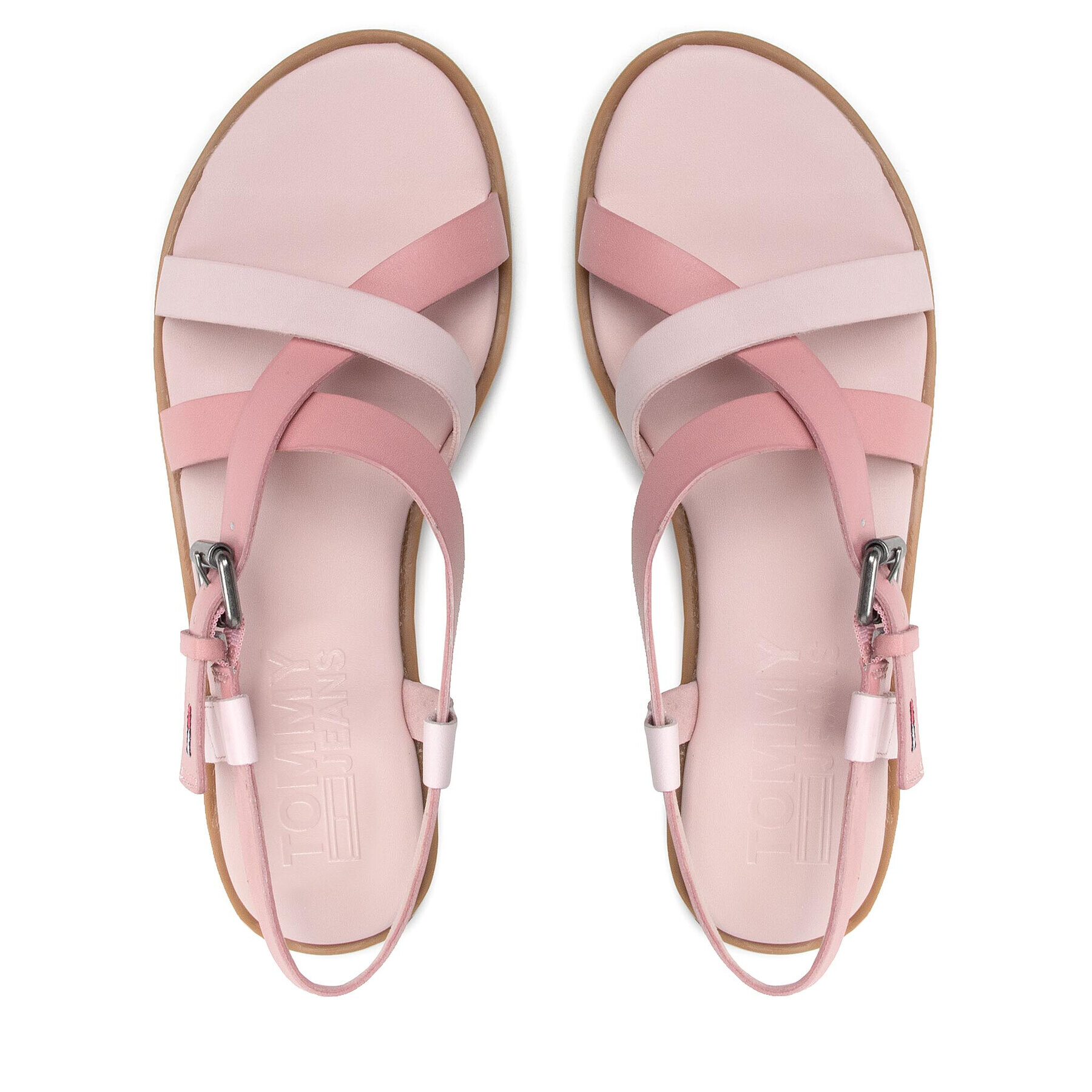 Tommy Jeans Sandale Leather Sandal EN0EN01809 Roz - Pled.ro