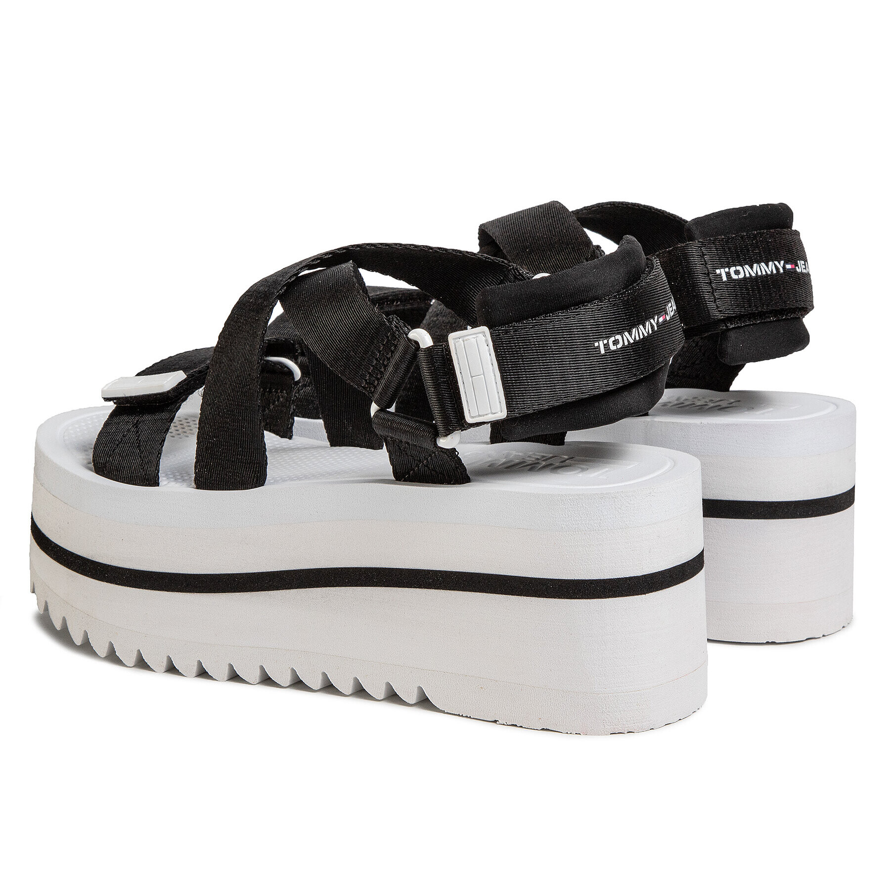 Tommy Jeans Sandale Pop Color Flatform Sandal EN0EN00847 Negru - Pled.ro