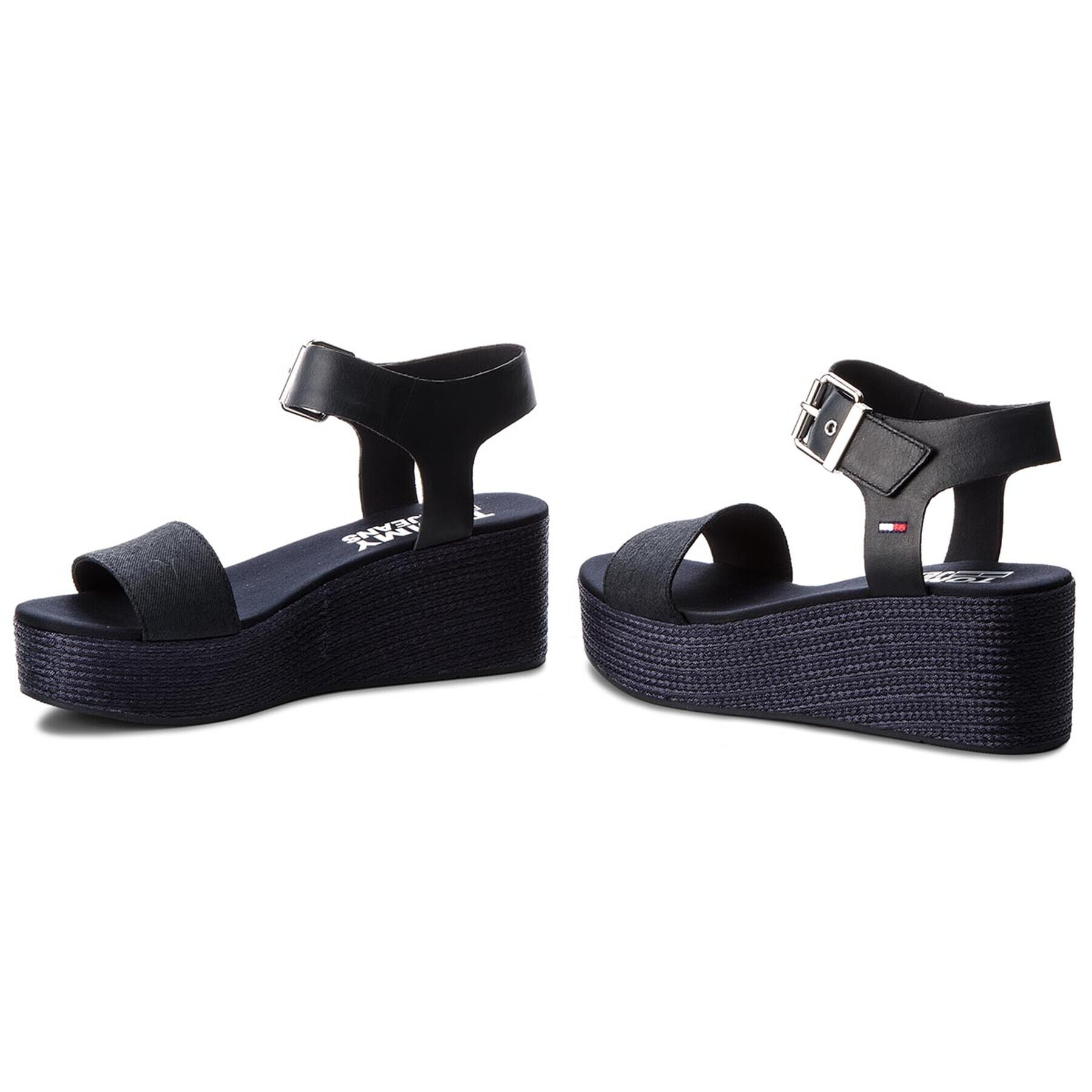 Tommy Jeans Sandale Sporty Denim Flatform Sandal EN0EN00221 Bleumarin - Pled.ro