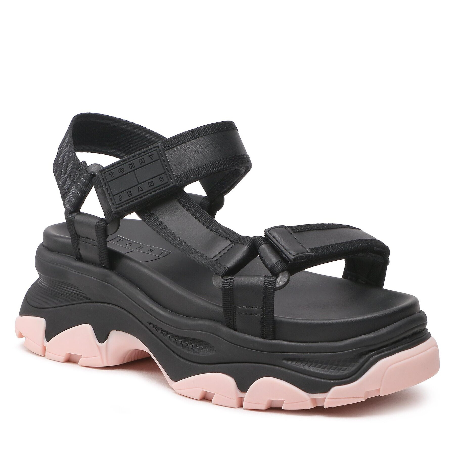 Tommy Jeans Sandale Webbing Hyrbid Sandal EN0EN02074 Negru - Pled.ro