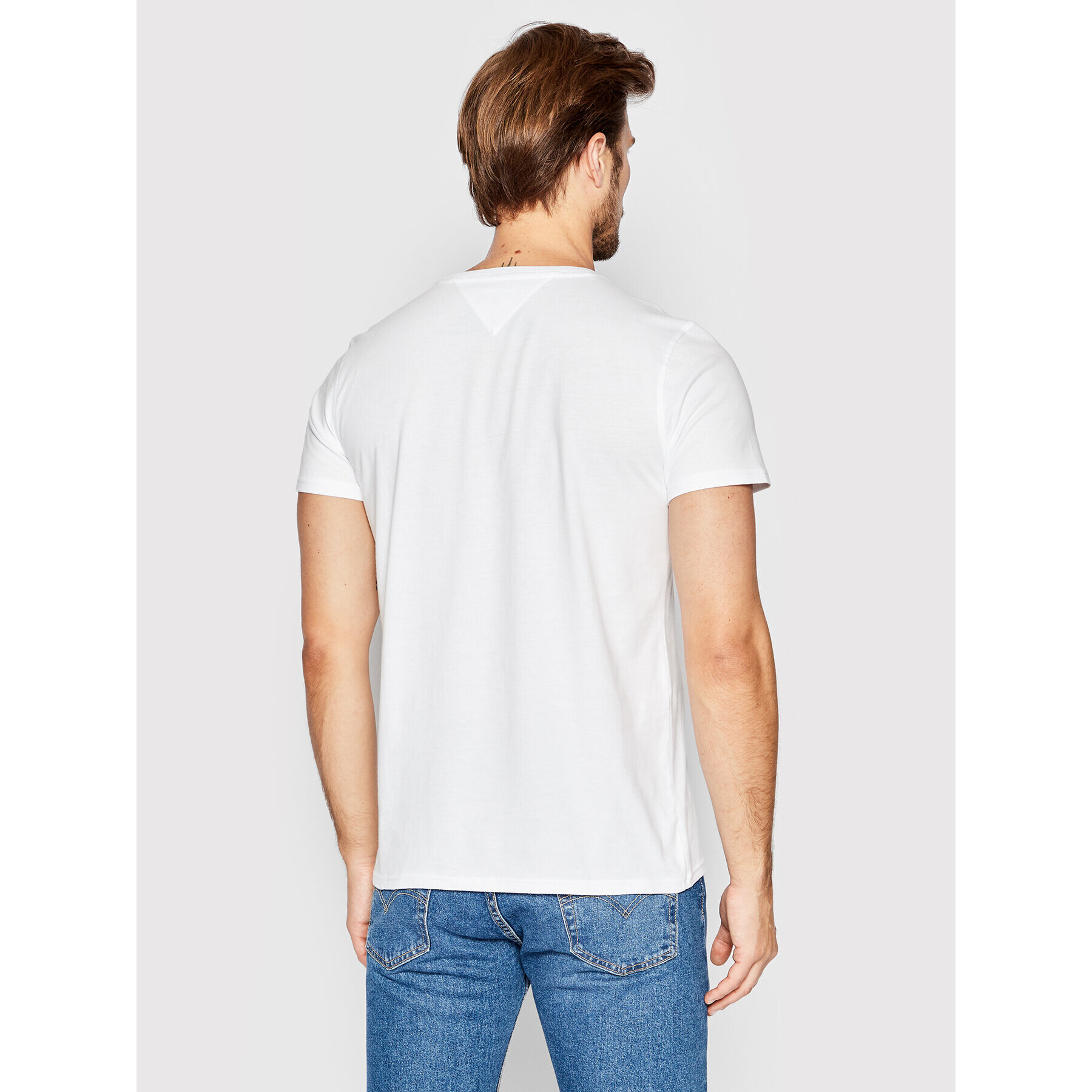 Tommy Jeans Set 2 tricouri DM0DM15381 Alb Slim Fit - Pled.ro