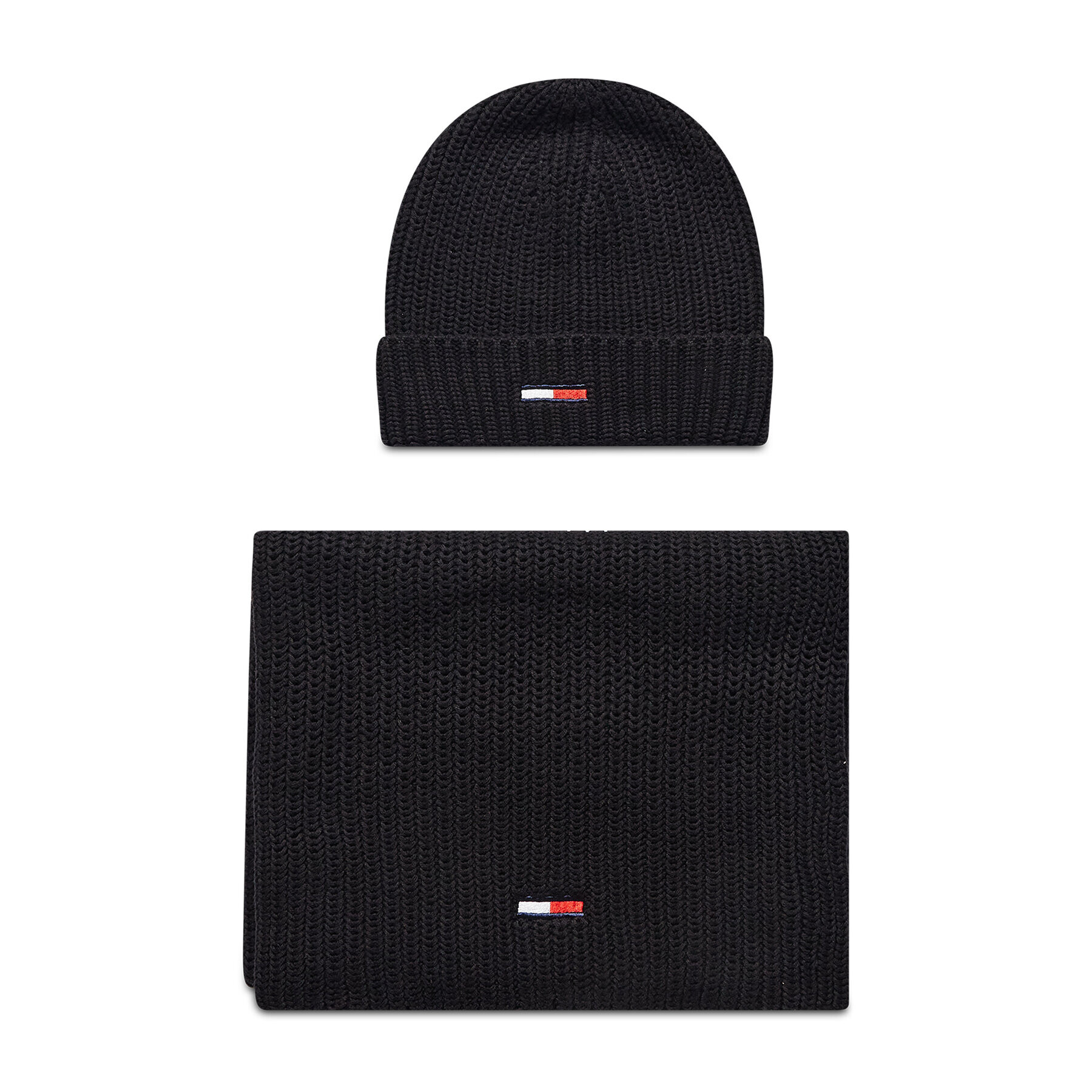 Tommy Jeans Set Fular și Căciulă TJM Scarf And Beanie Gp AM0AM08344 Negru - Pled.ro