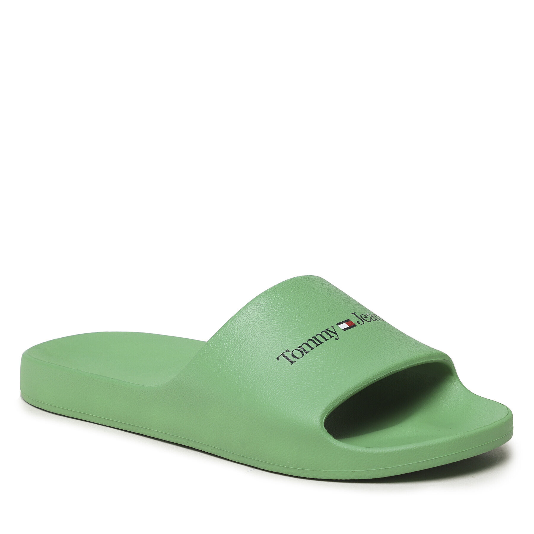 Tommy Jeans Șlapi Basic Slide EM0EM01144 Verde - Pled.ro