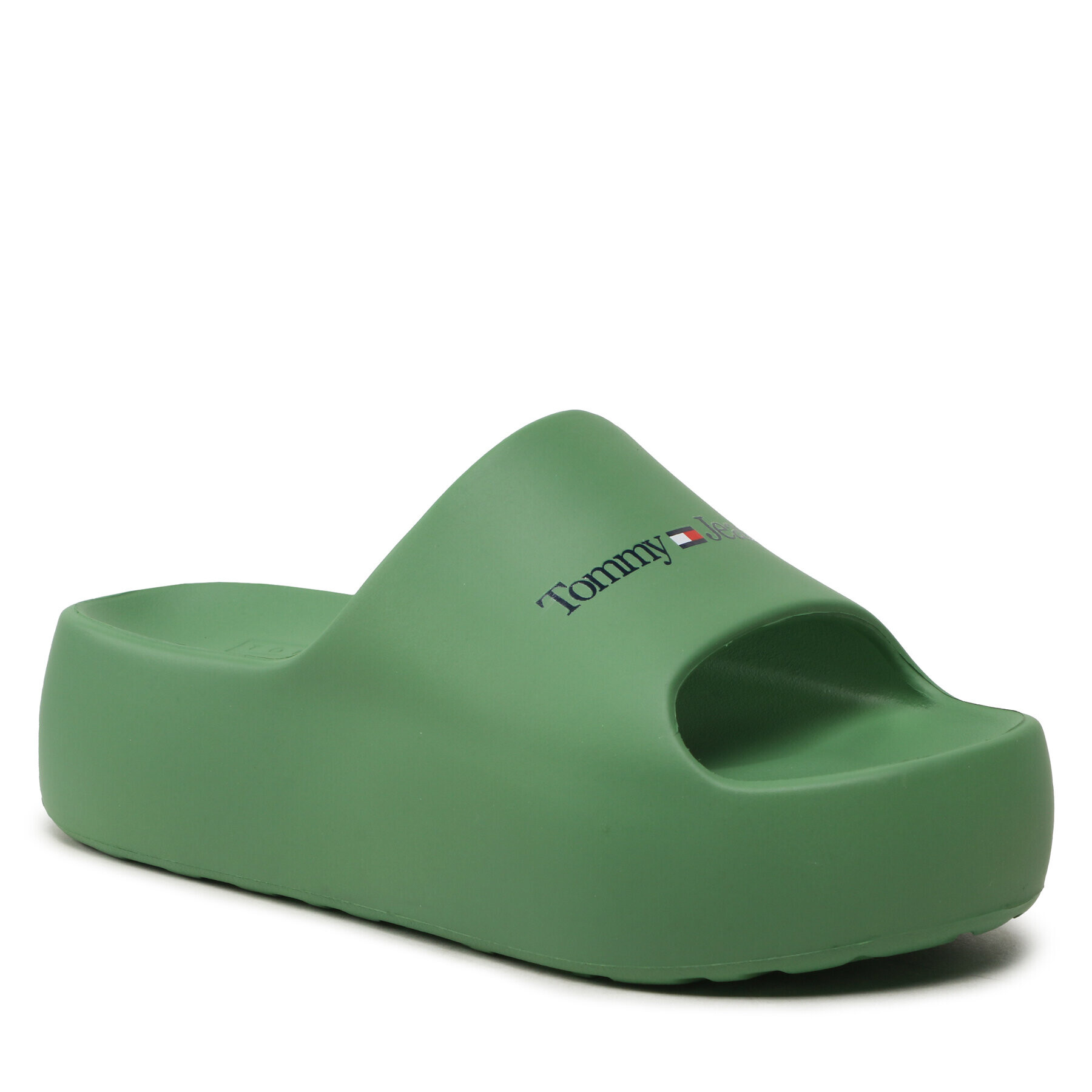 Tommy Jeans Șlapi Chunky Flatform Pool EN0EN02134 Verde - Pled.ro