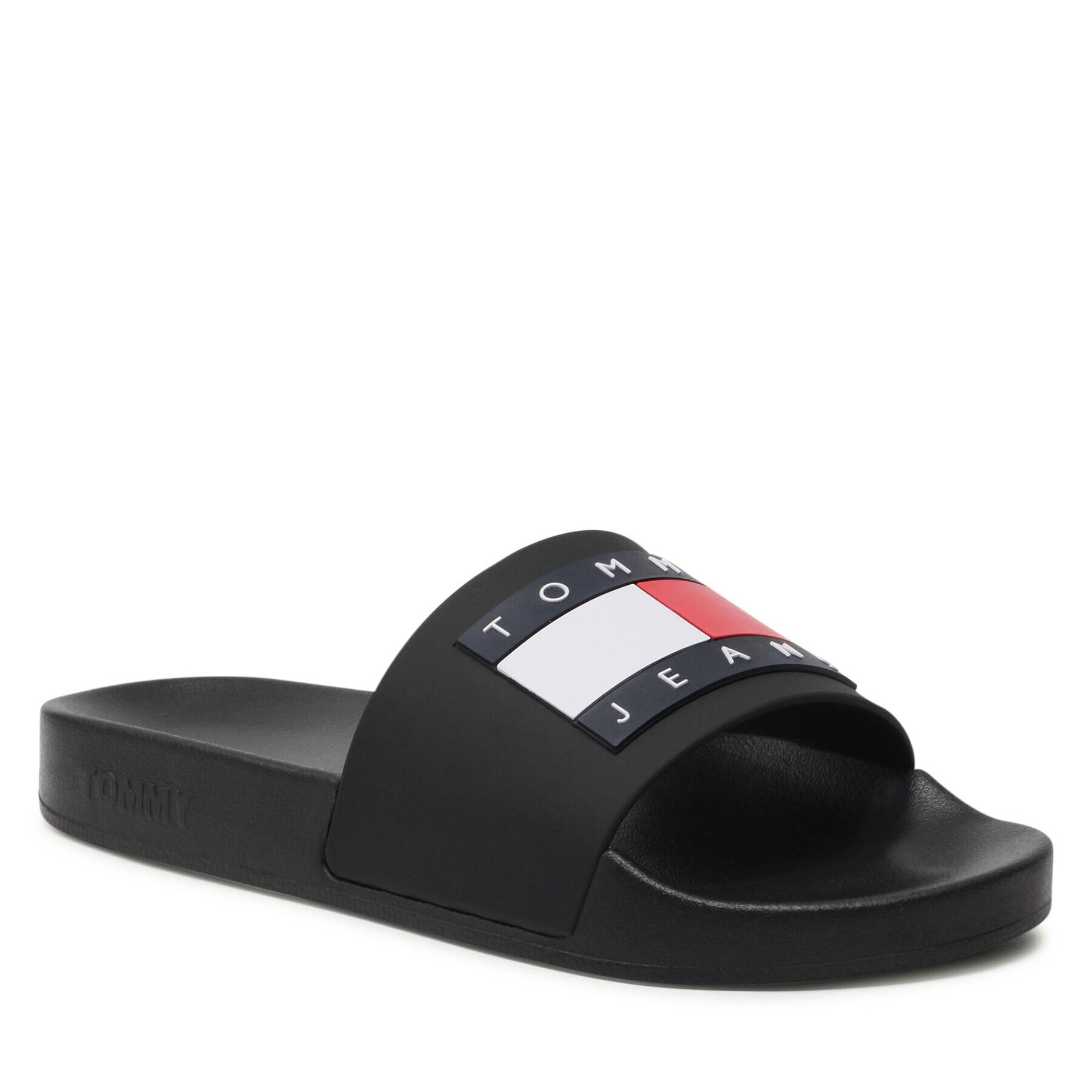 Tommy Jeans Șlapi Flag Pool Sld Ess EN0EN02115 Negru - Pled.ro