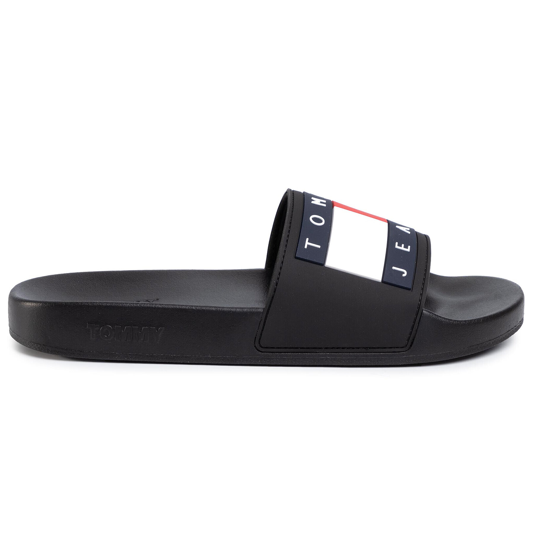 Tommy Jeans Șlapi Flag Pool Slide EM0EM00284 Negru - Pled.ro