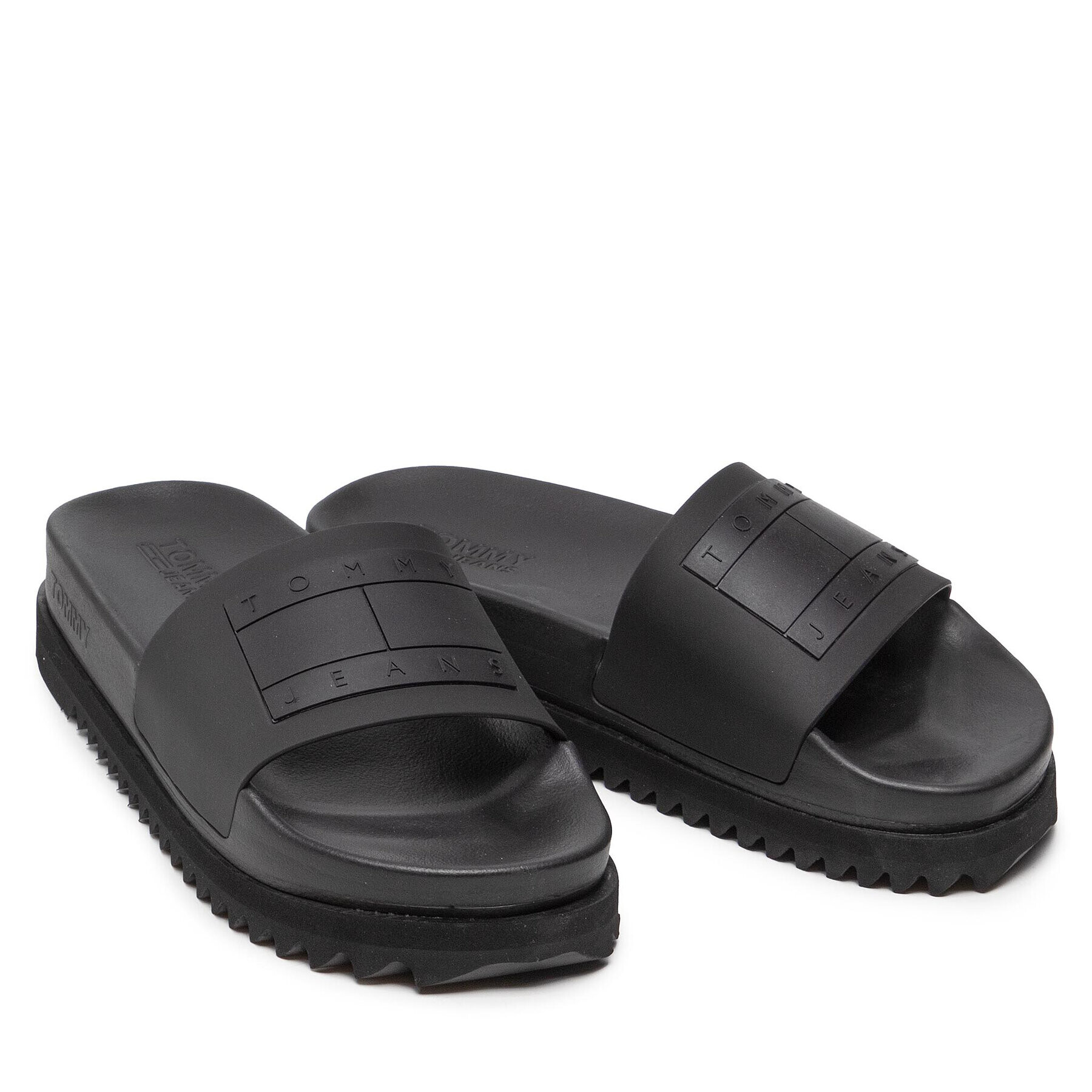 Tommy Jeans Șlapi Flatform Pool Slide EN0EN01820 Negru - Pled.ro